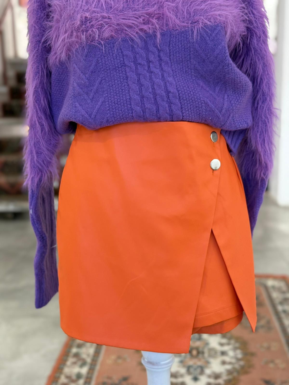 Turuncu renk Şort Etek 