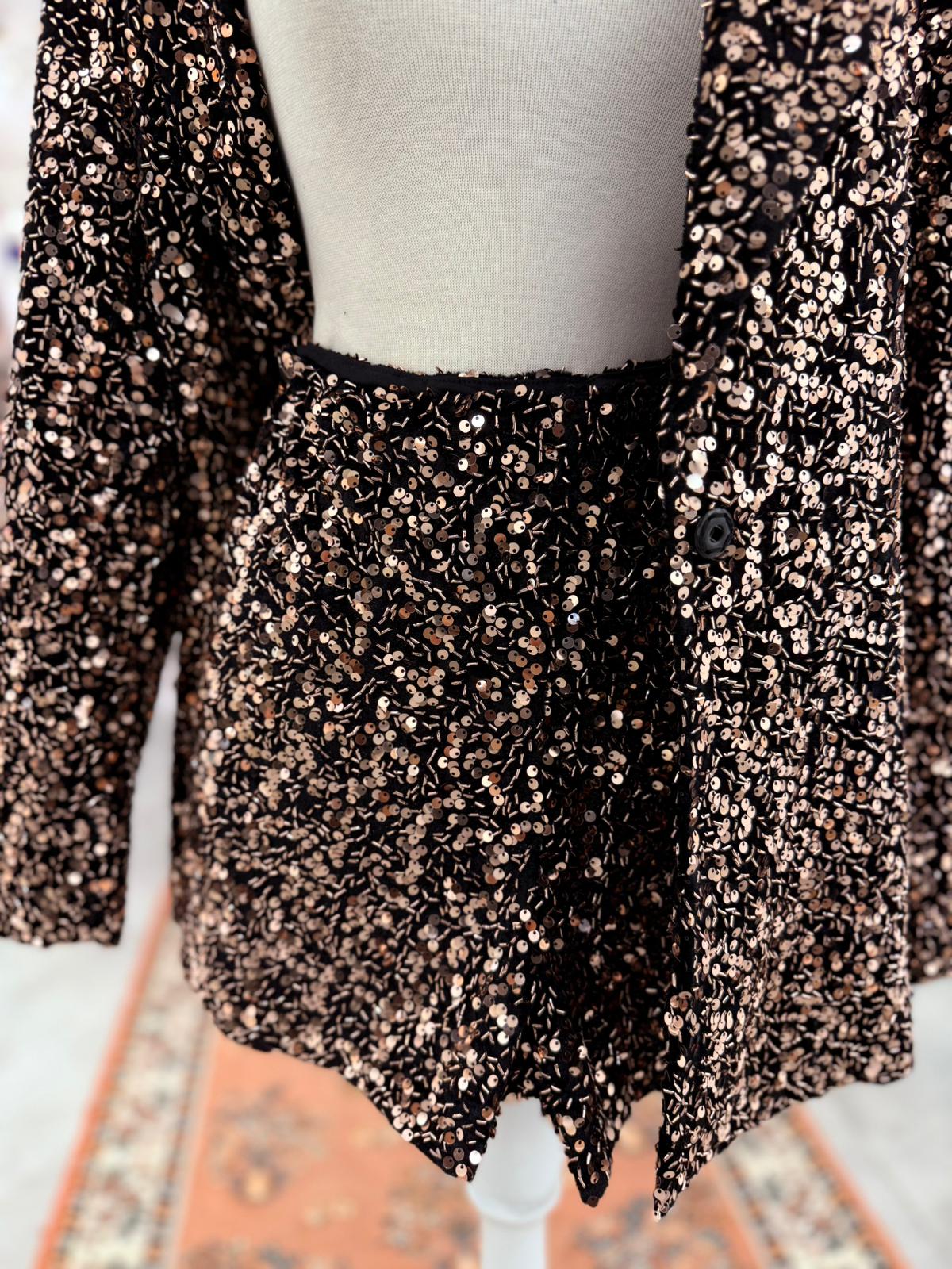 Bakır Renk Payetli Şort