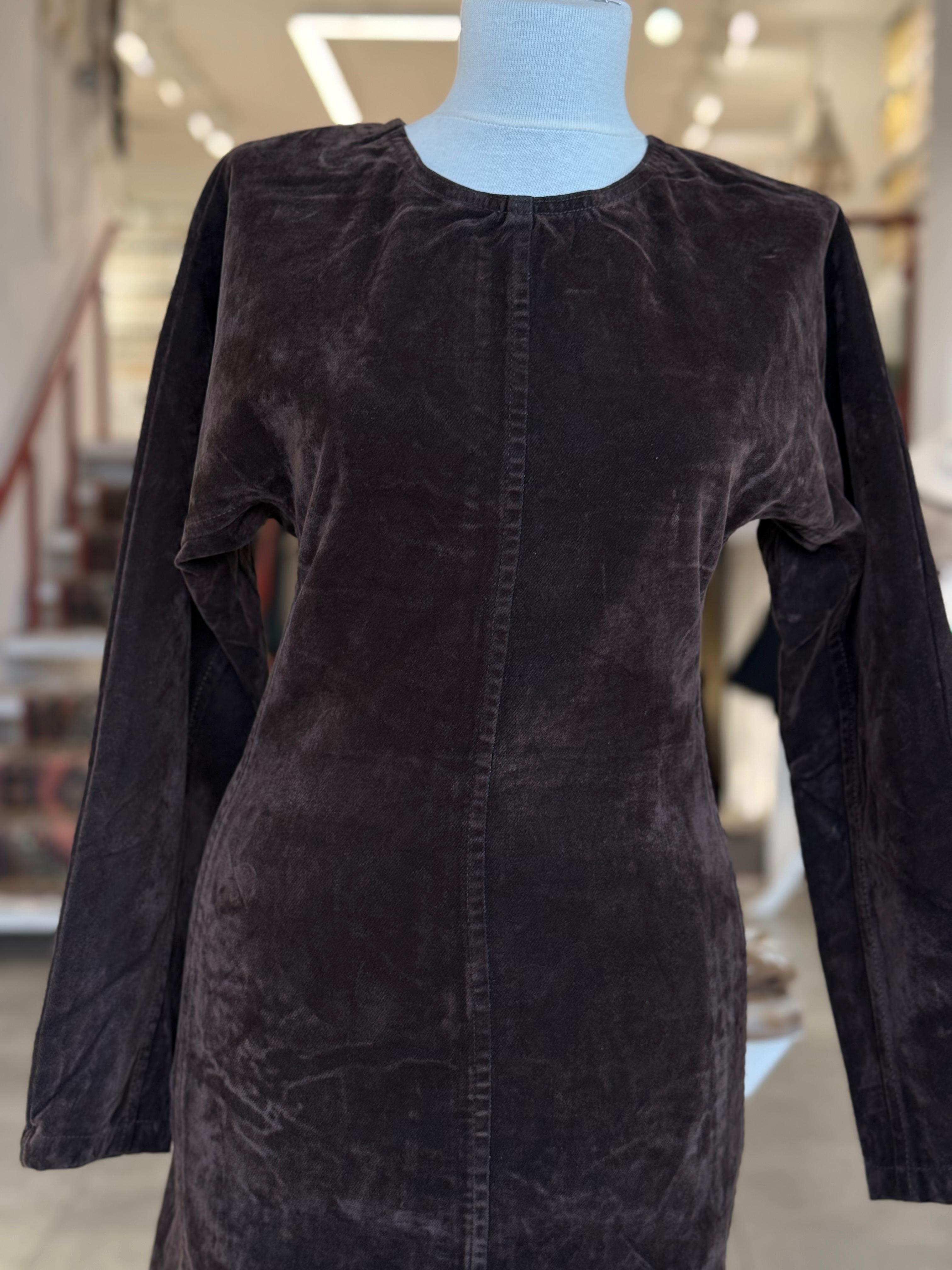 Kahve Rengi Denim Elbise