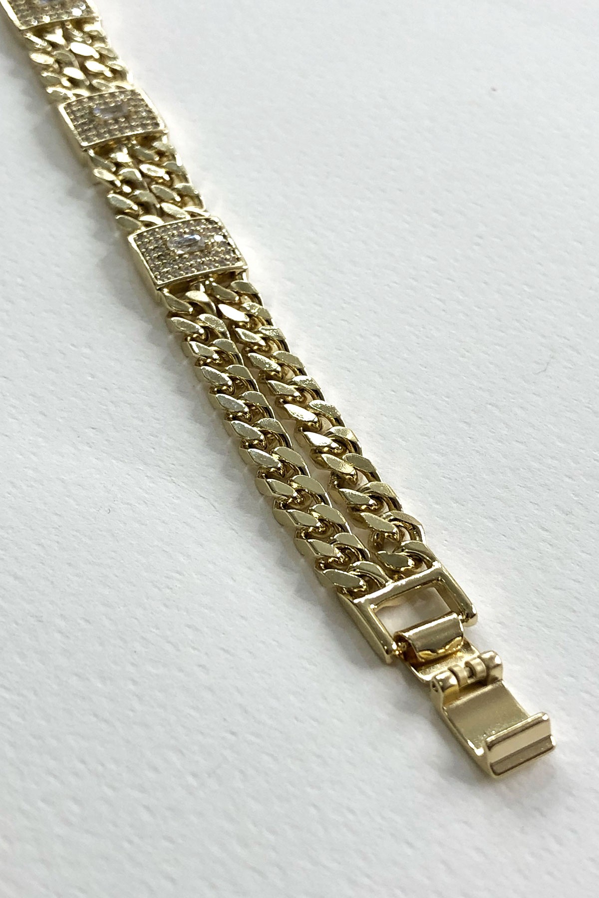 Taşlı Model Gold Detaylı Xp Kaplama Bileklik