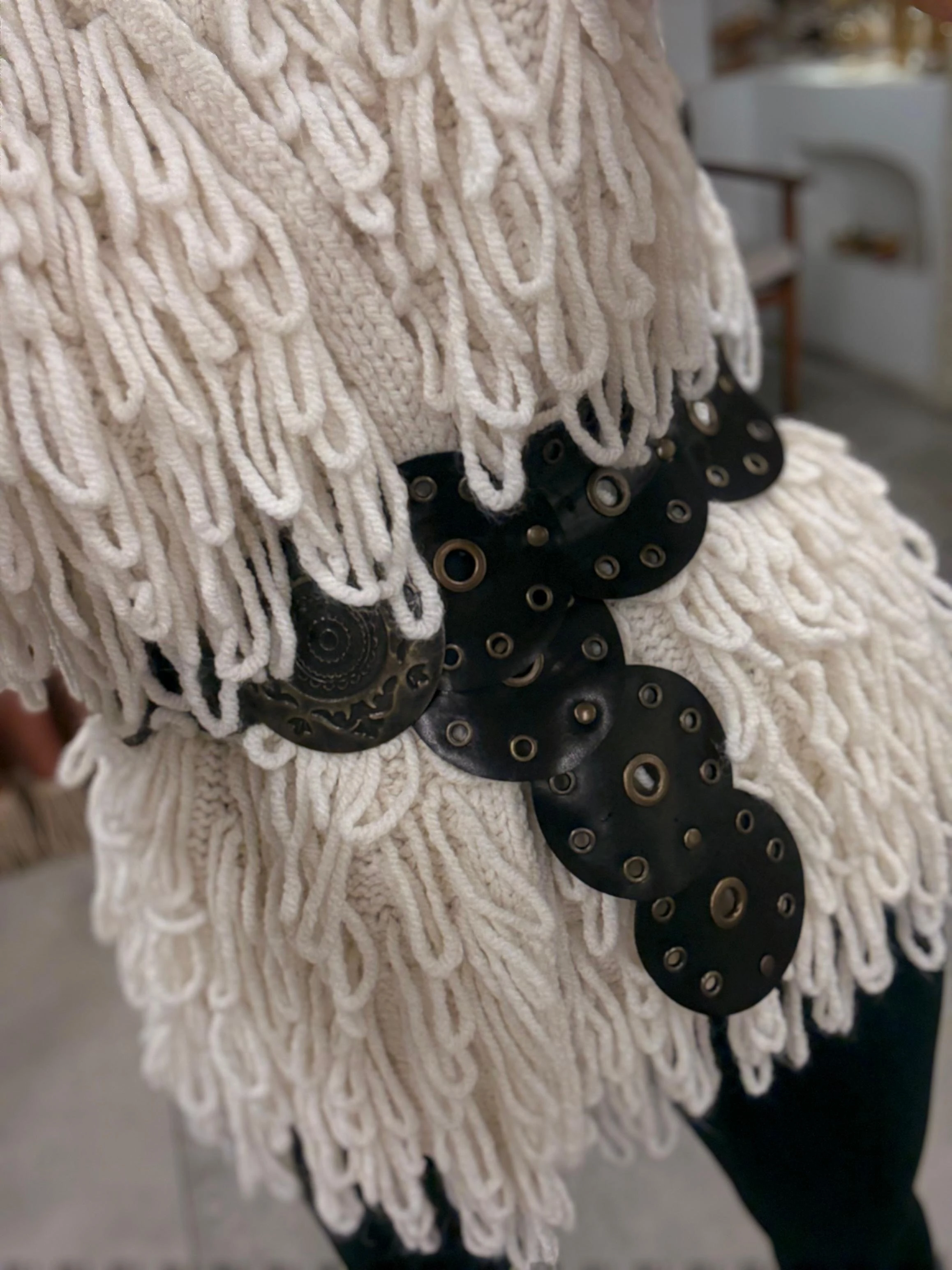 Kahve Rengi Daire Model Kalın Kemer