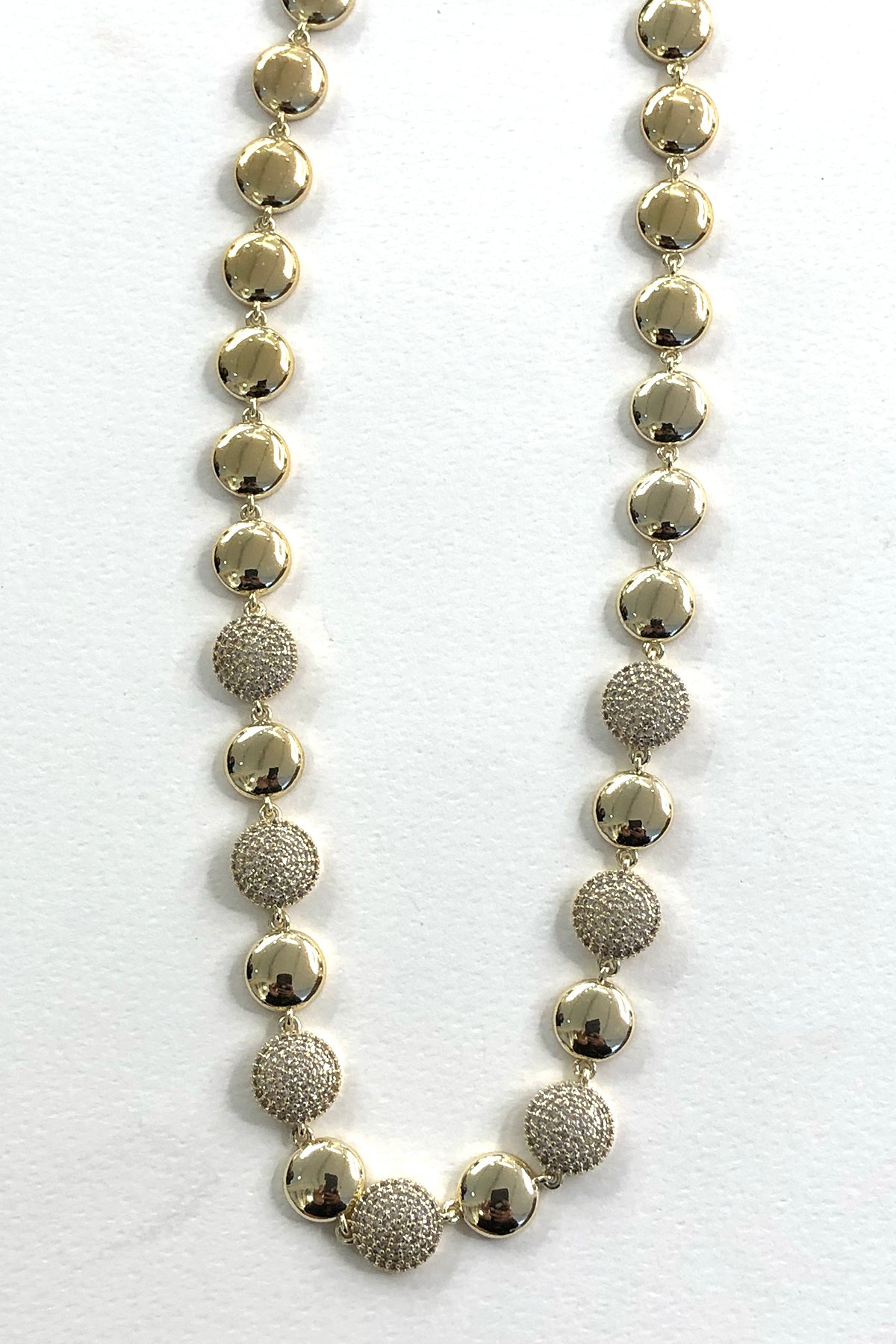 Yuvarlak Taşlı Model Zirkon Taş Kolye