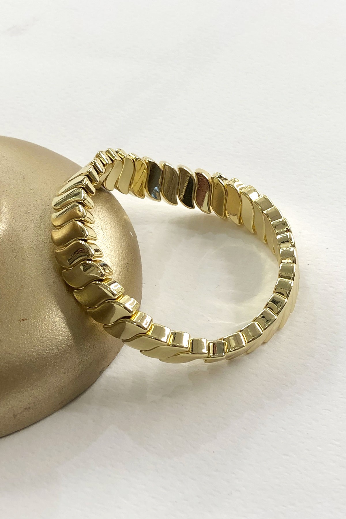 Gold Detaylı Lastikli Bileklik
