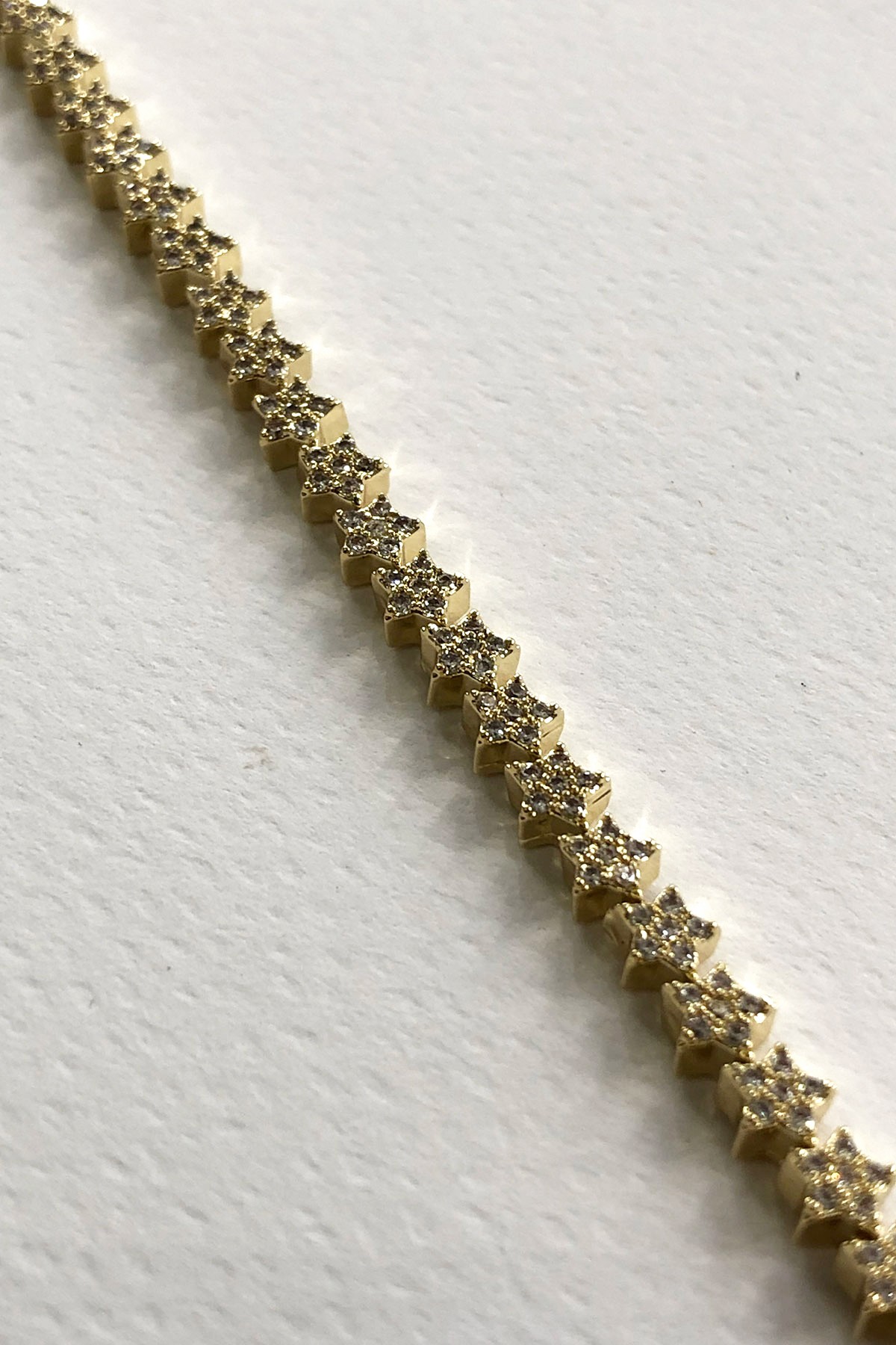 Yıldız Taşlı Gold Detaylı Xp Kaplama Minimal Bileklik