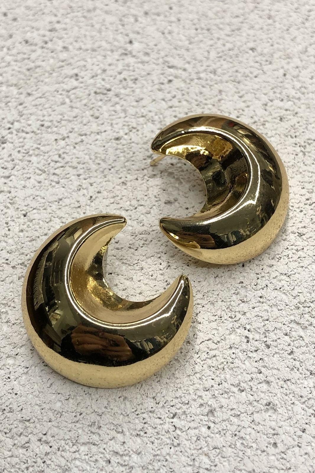 Ay Model Gold Küpe