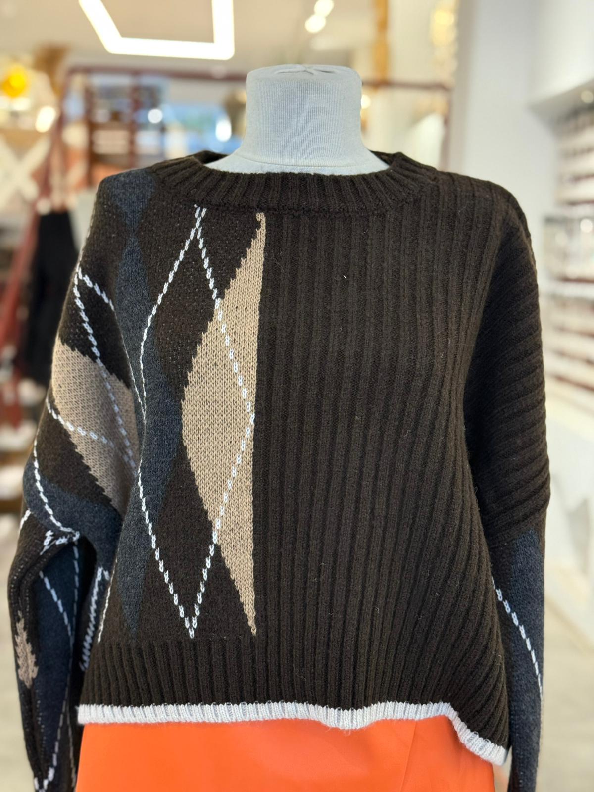 Baklava Desen Kısa Kazak