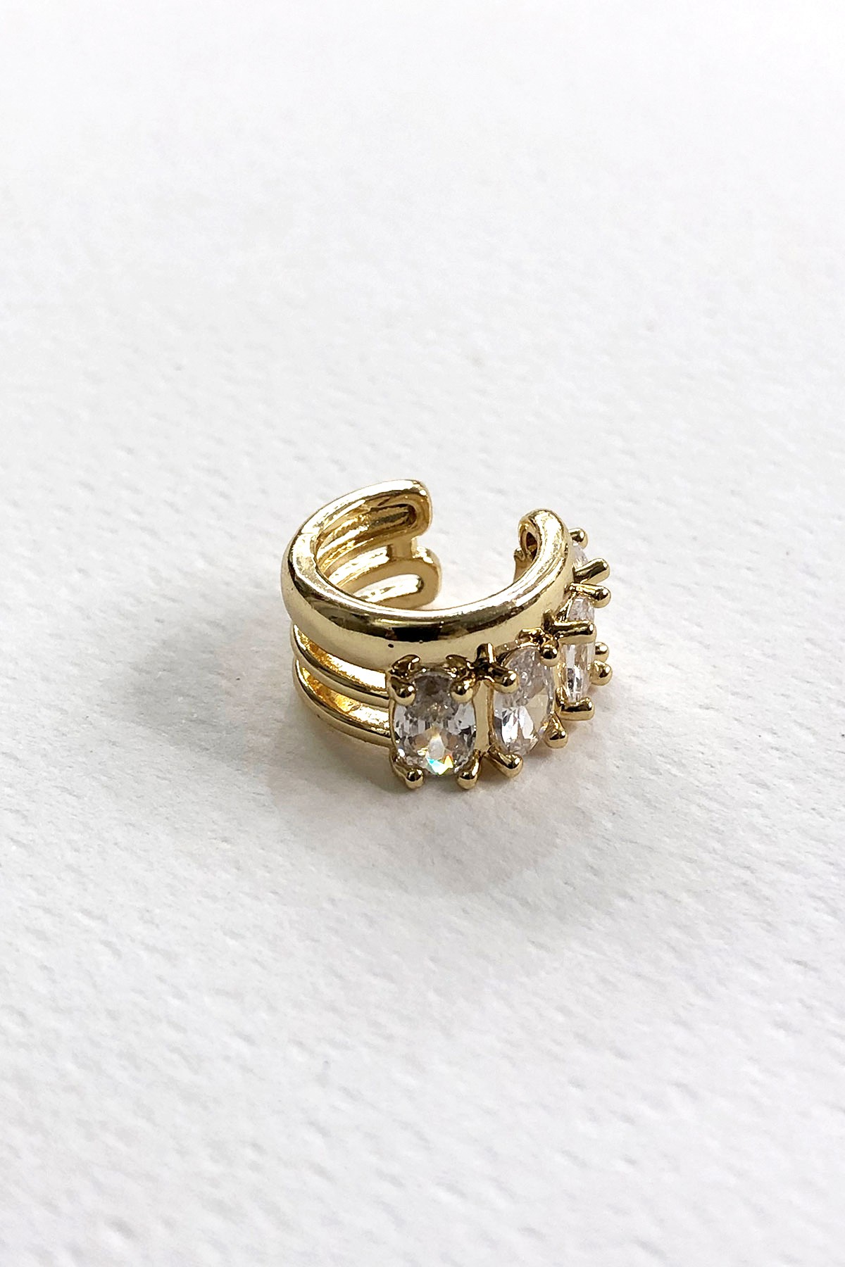 Taşlı Gold Model Kıkırdak Küpe