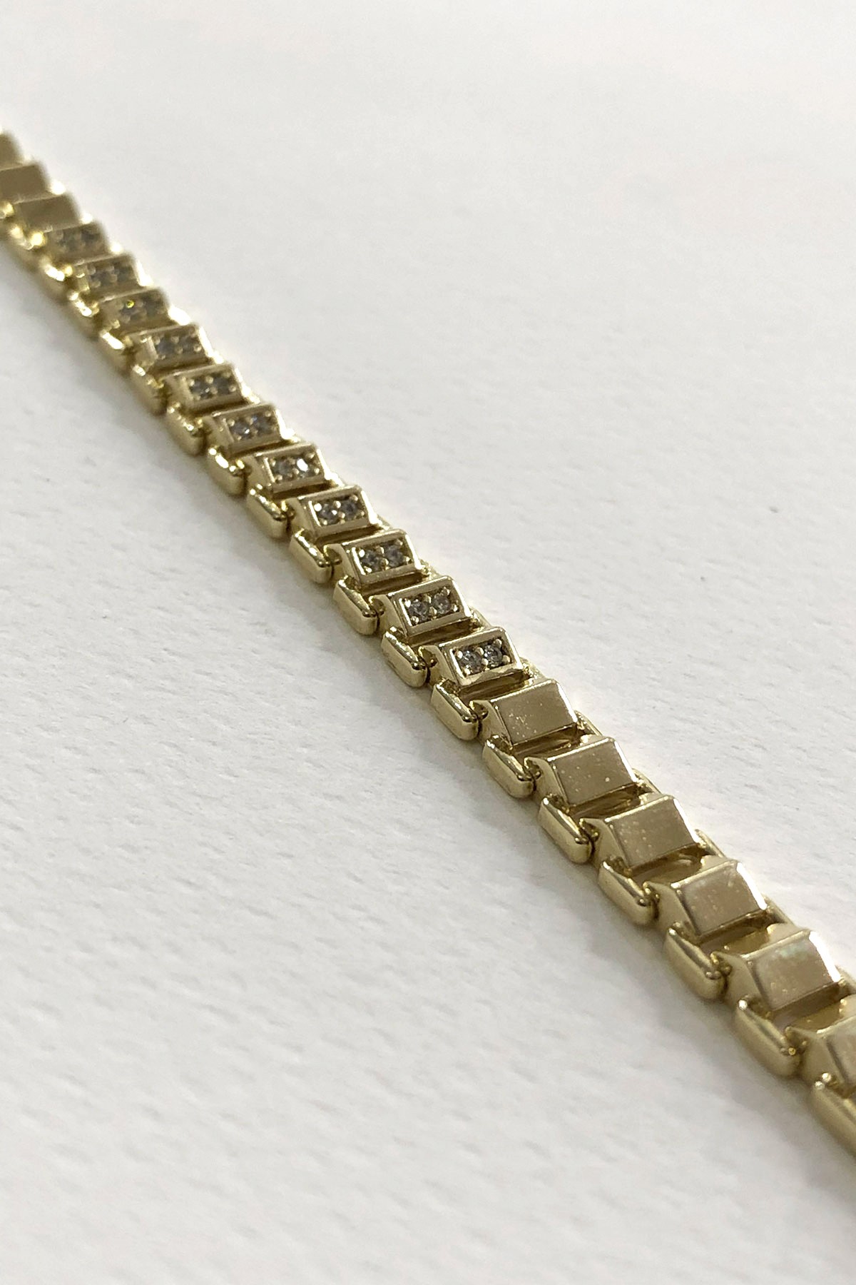 Kare Sıralı Model Gold Xp Kaplama Bileklik