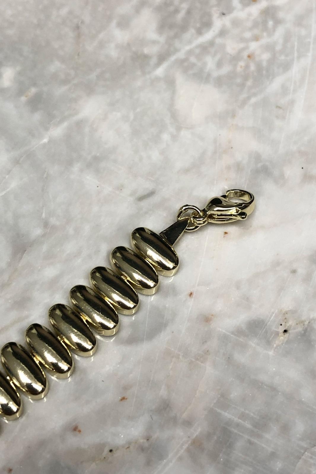 Oval Boncuk Model Gold Xp Kaplama Bileklik