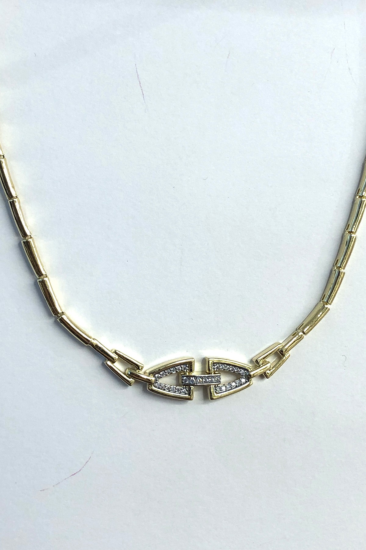 Taşlı Model Gold Detaylı Xp Kaplama Kolye