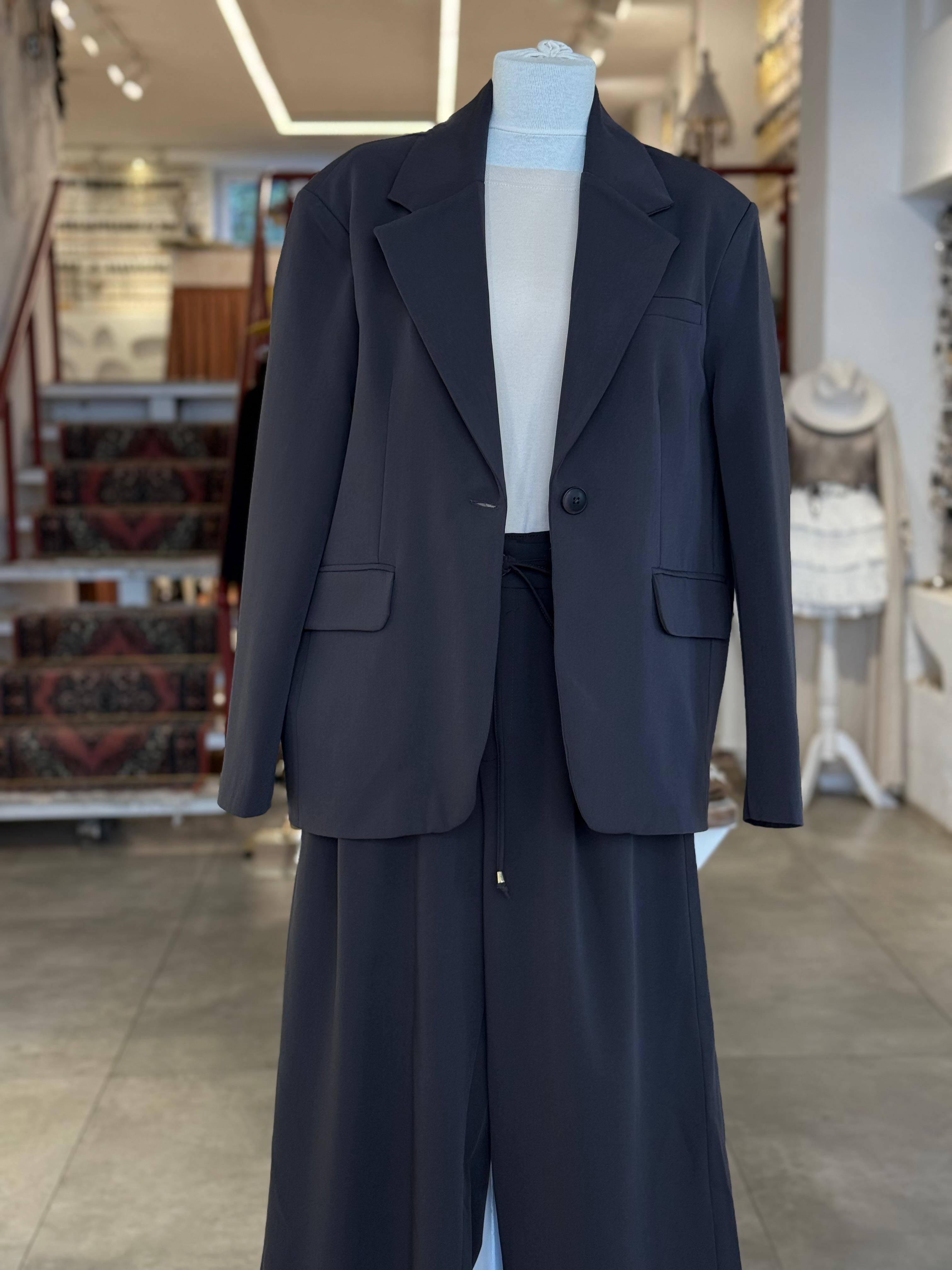 Kahve Rengi Oversize Blazer Ceket