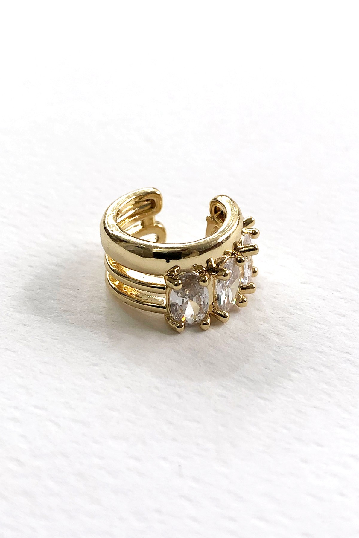 Taşlı Gold Model Kıkırdak Küpe