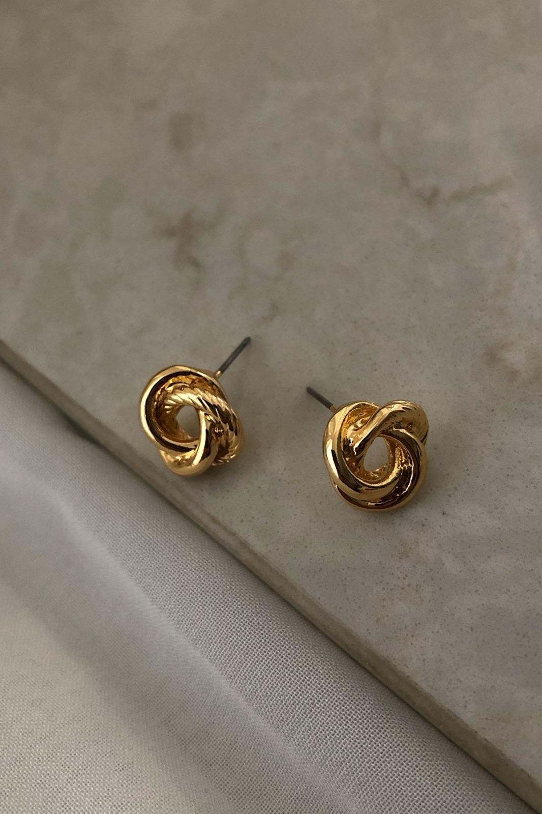 Minimal Sarmal Yuvarlak Model Gold Küpe