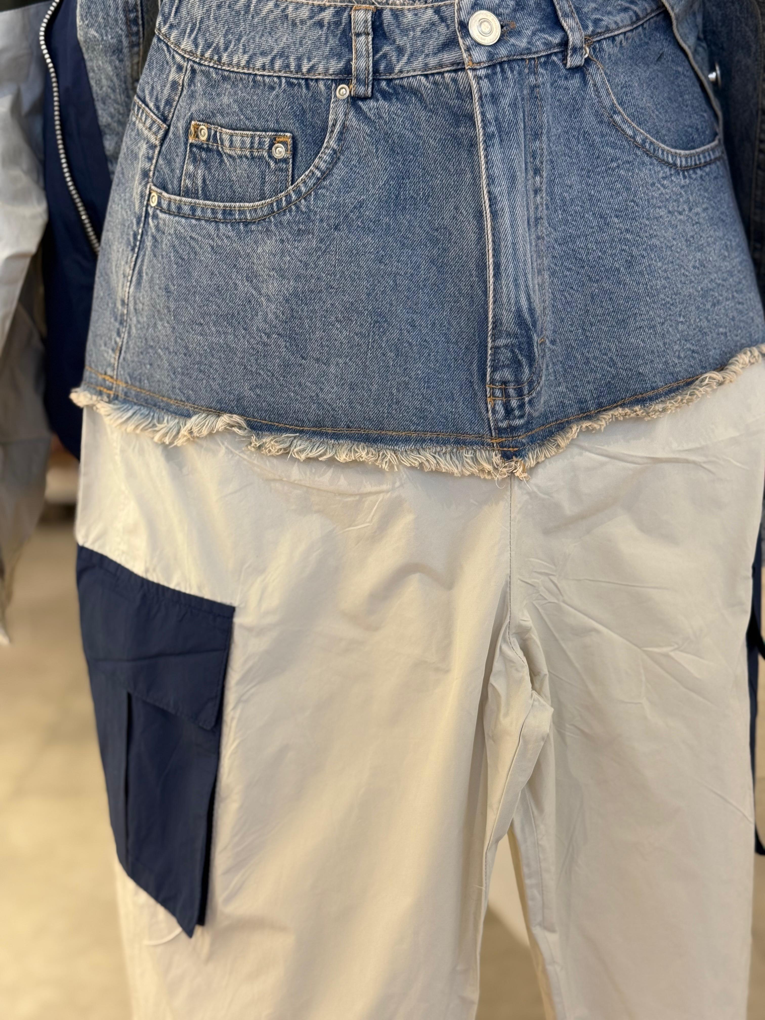 Lacivert Cep Detaylı Paraşüt Kumaş Pantolon