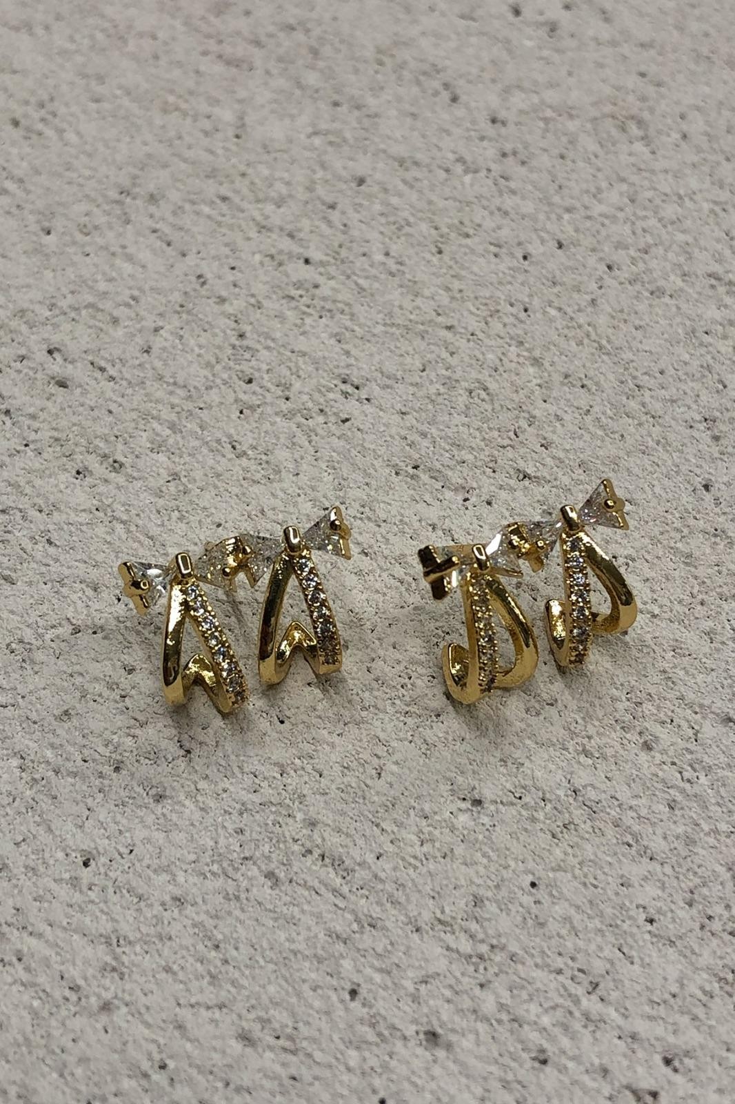 Kurdele Model Gold Küpe
