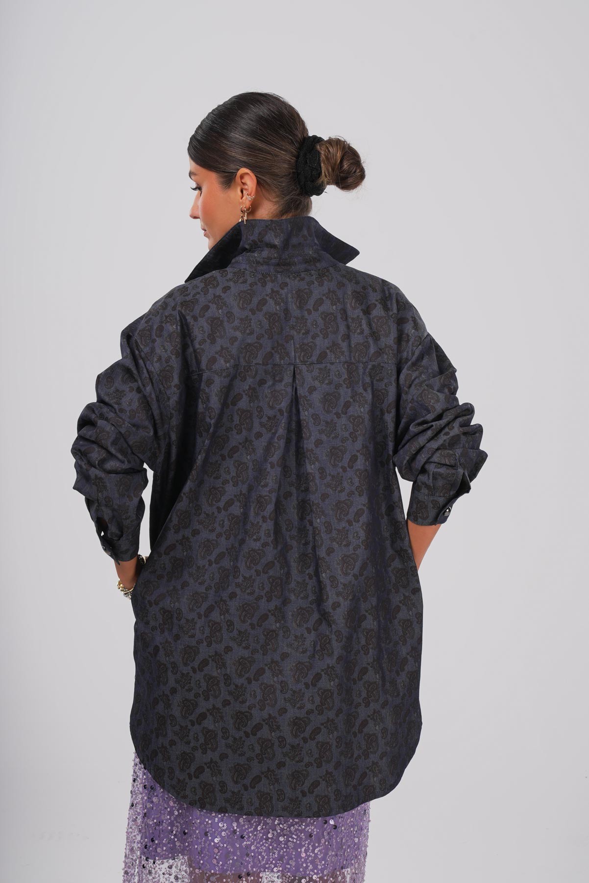 Desen Gizemi | Düğme Detaylı Oversize Gömlek