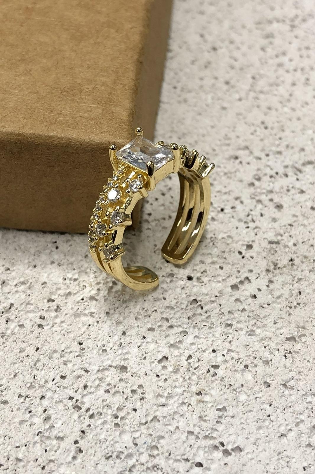 Tek Taş Model Gold Yüzük