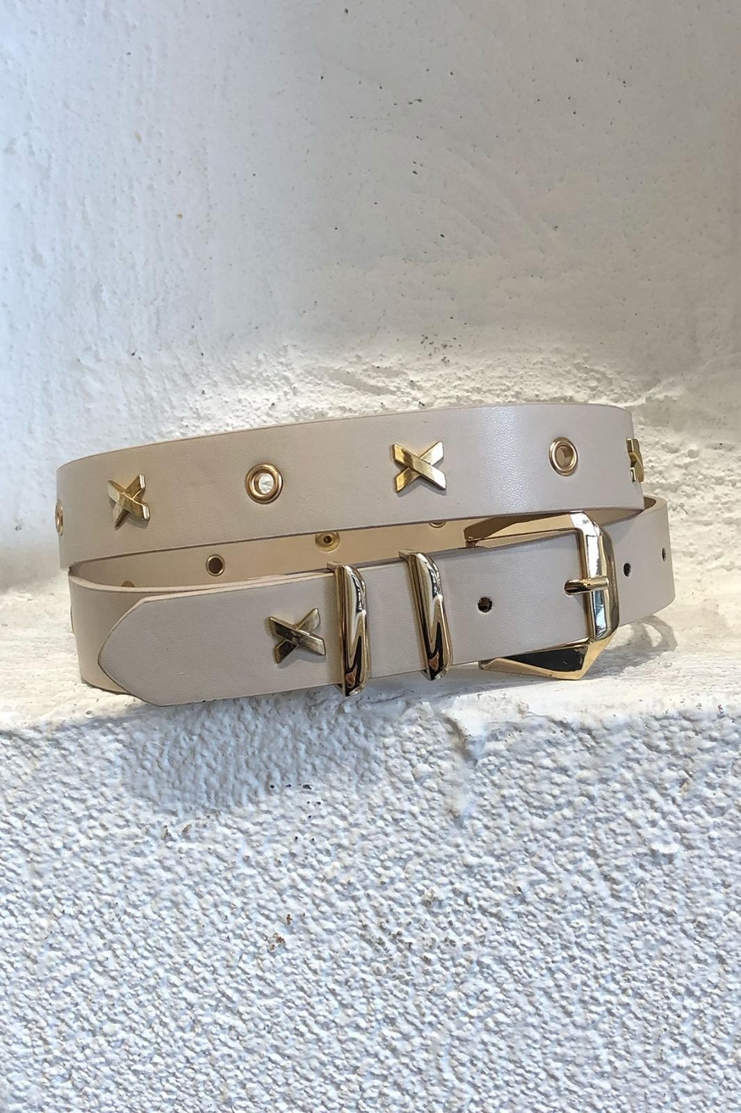 Bej X Model Gold Detay Kemer