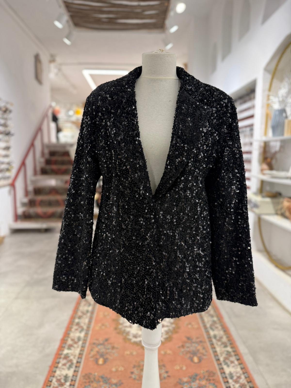 Siyah Renk Payetli Ceket