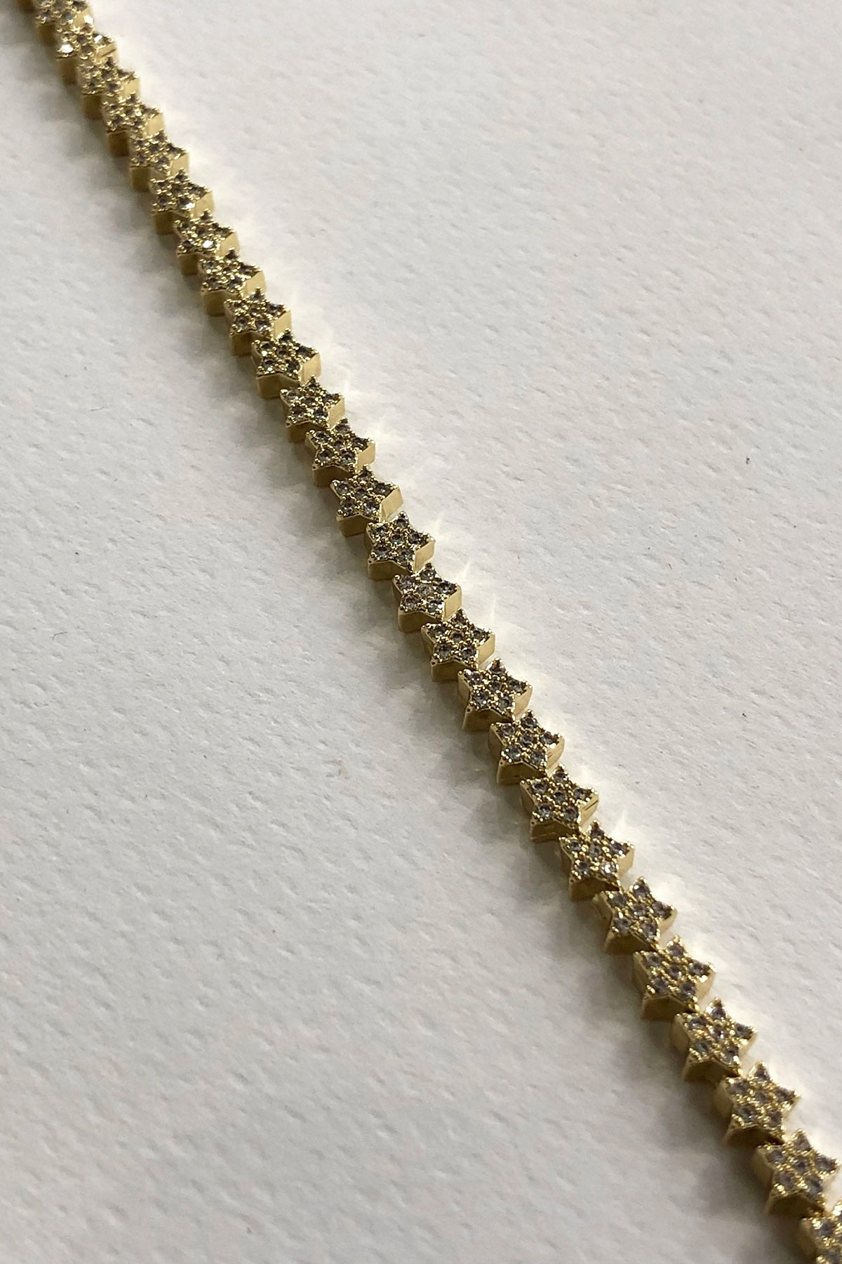Yıldız Taşlı Gold Detaylı Xp Kaplama Minimal Bileklik