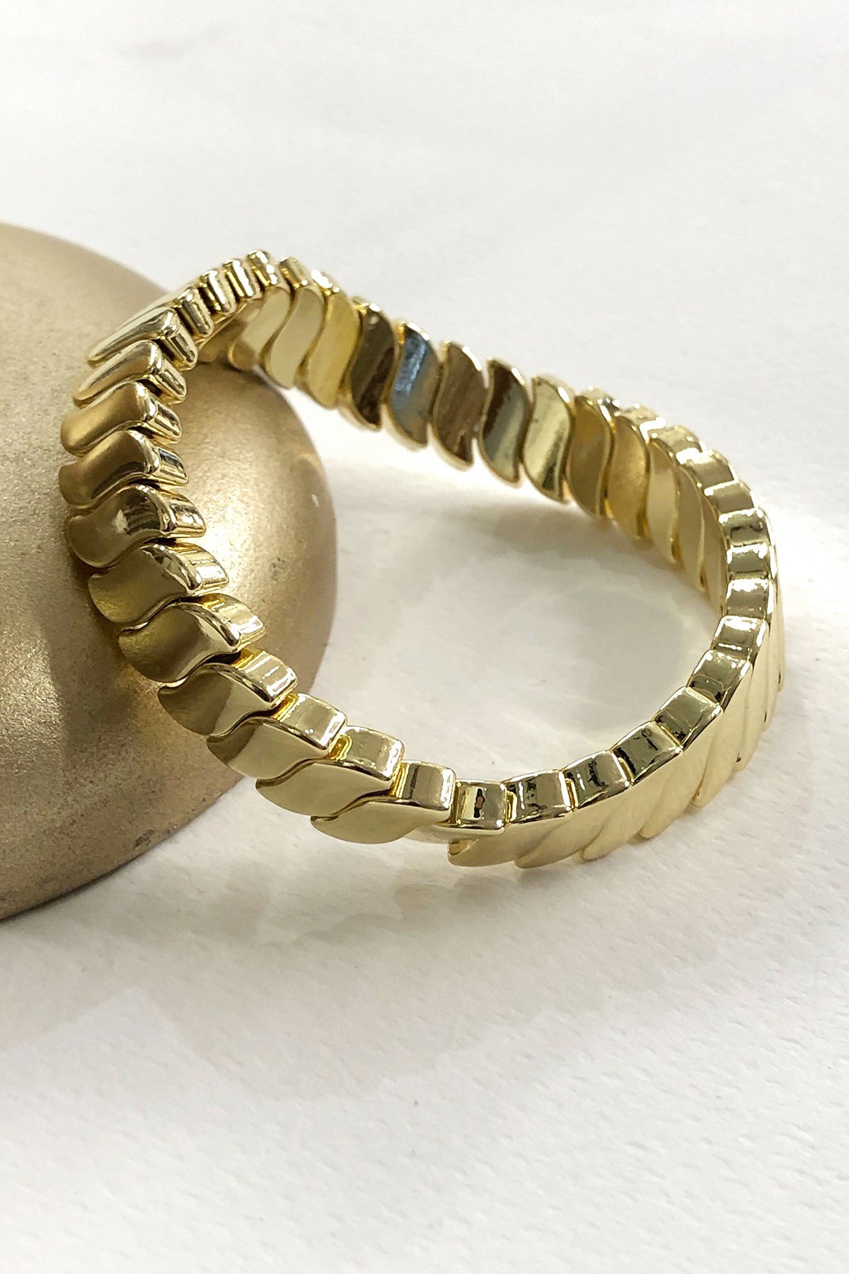 Gold Detaylı Lastikli Bileklik