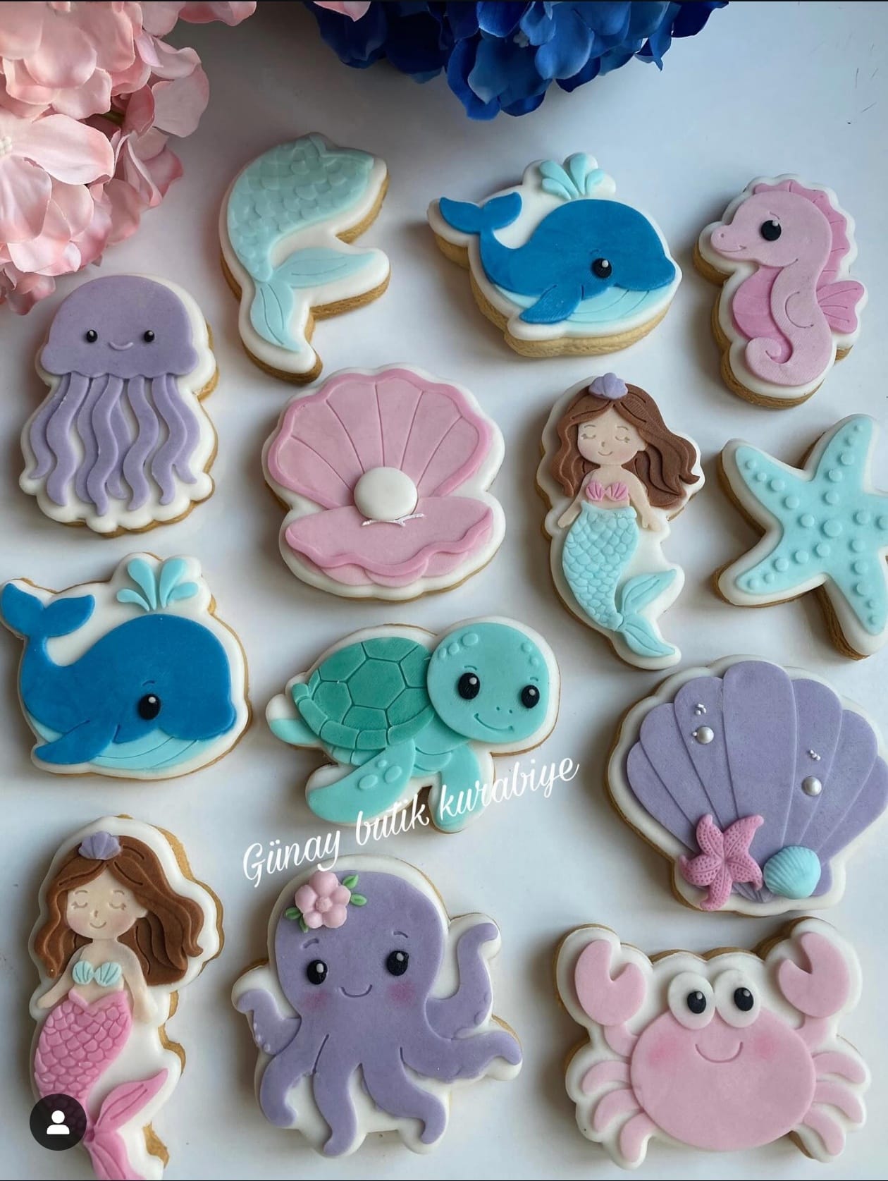 Baby Shower ve Doğum Günü İçin Deniz Altı Temalı Konsepti Kurabiye Kalıbı Seti