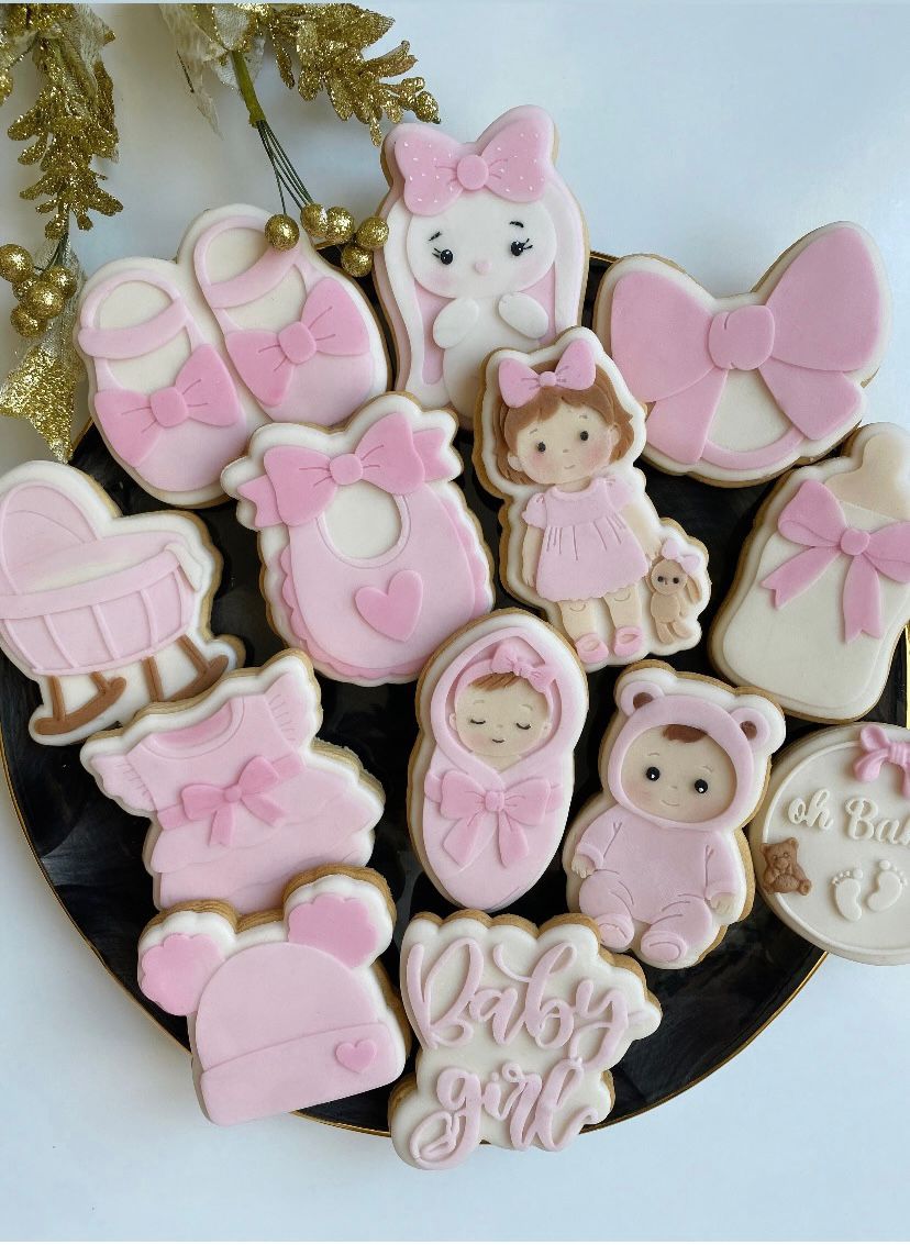 Baby Shower Kız Bebek Temalı Kurabiye Kalıpları