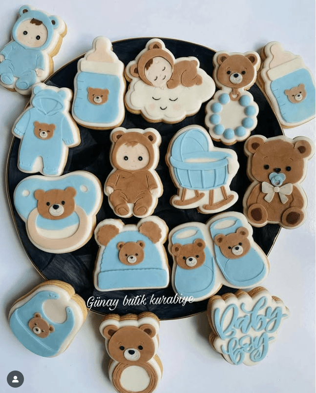 Baby Shower Erkek Bebek Temalı Kurabiye Kalıpları