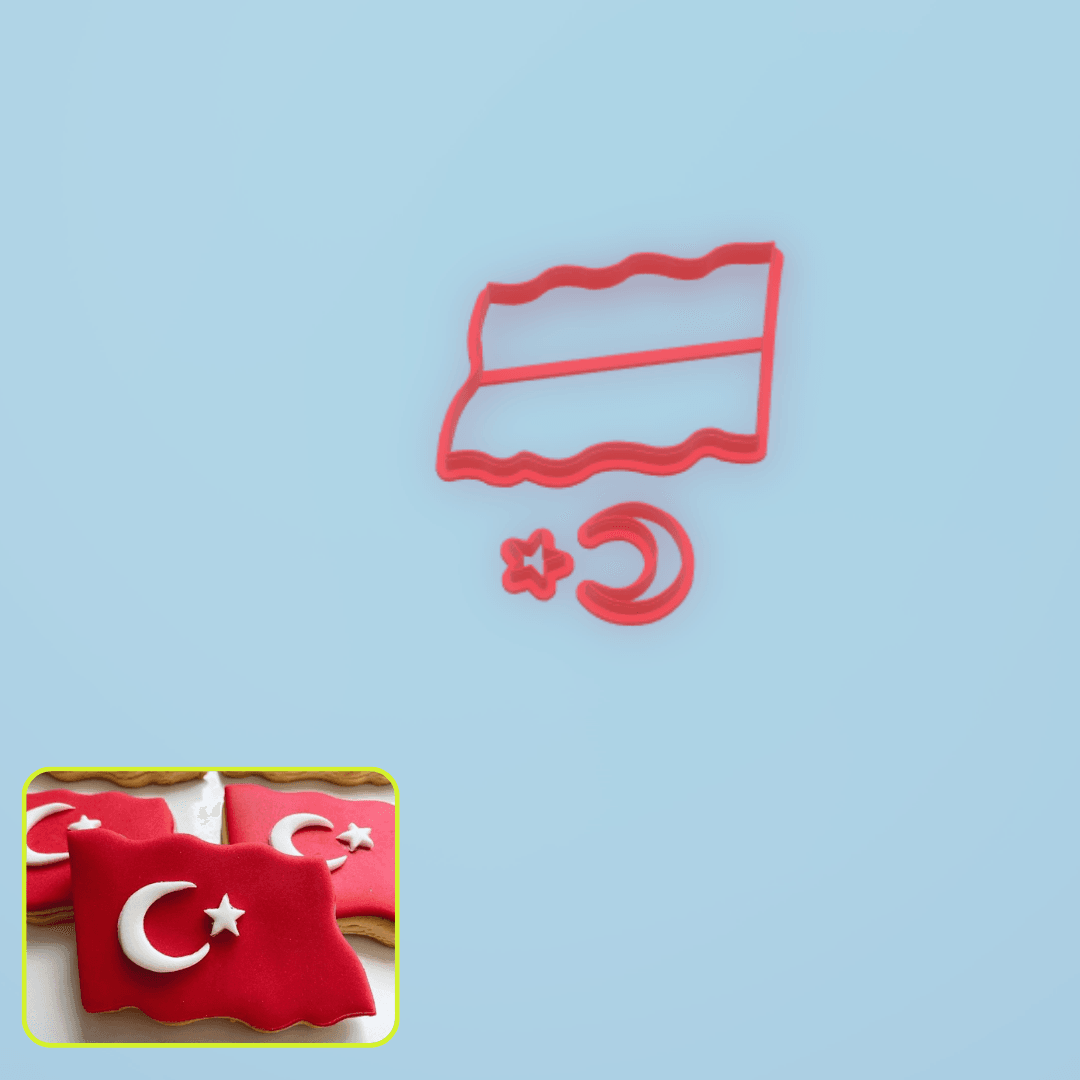 Türk Bayrağı Kurabiye Kalıbı