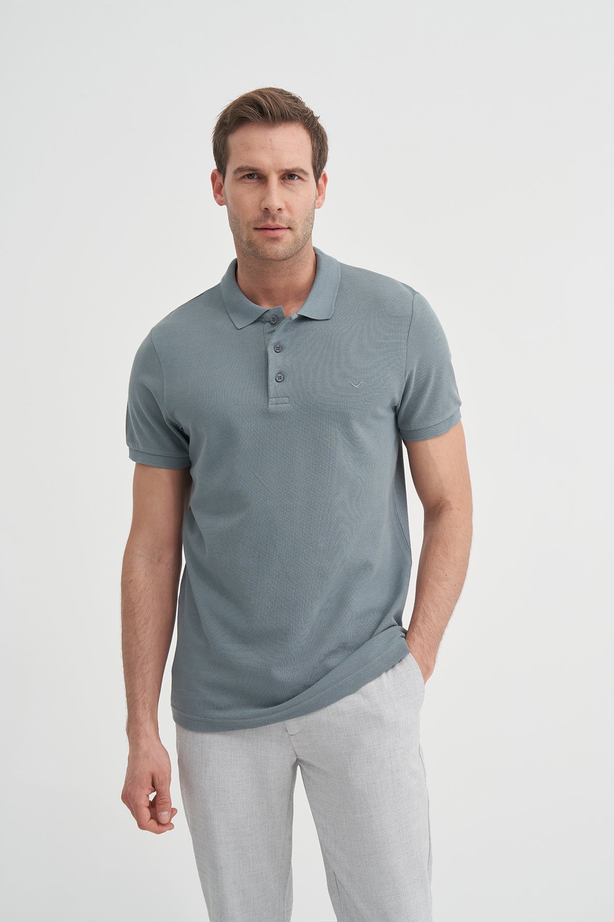 CAZ 4613 POLO PİKE T-SHIRT - GRI