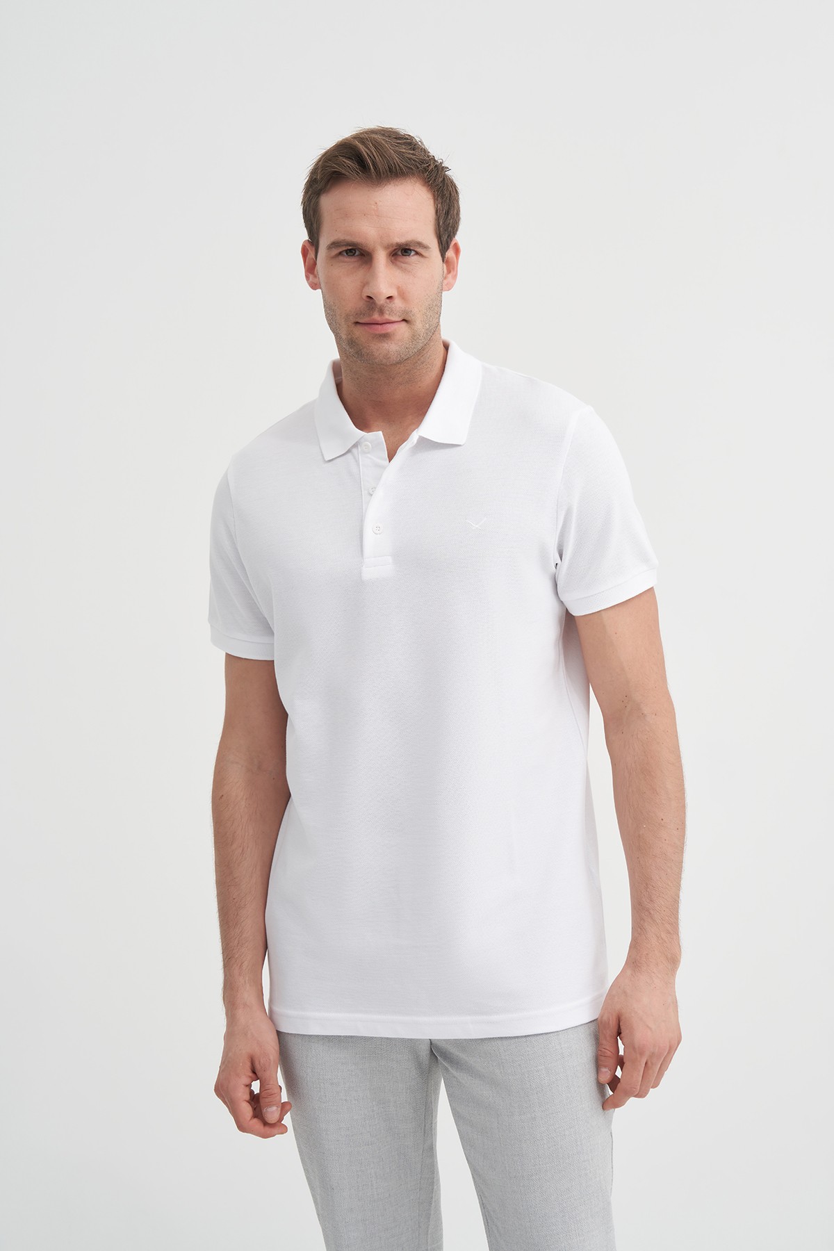 CAZ 4613 POLO PİKE T-SHIRT - BEYAZ