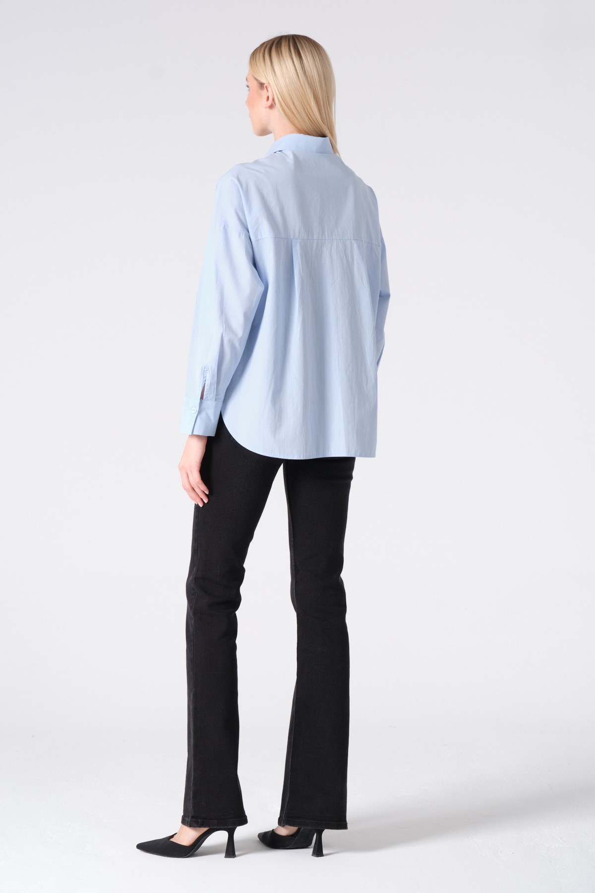 %100 pamuk poplin oversize gömlek