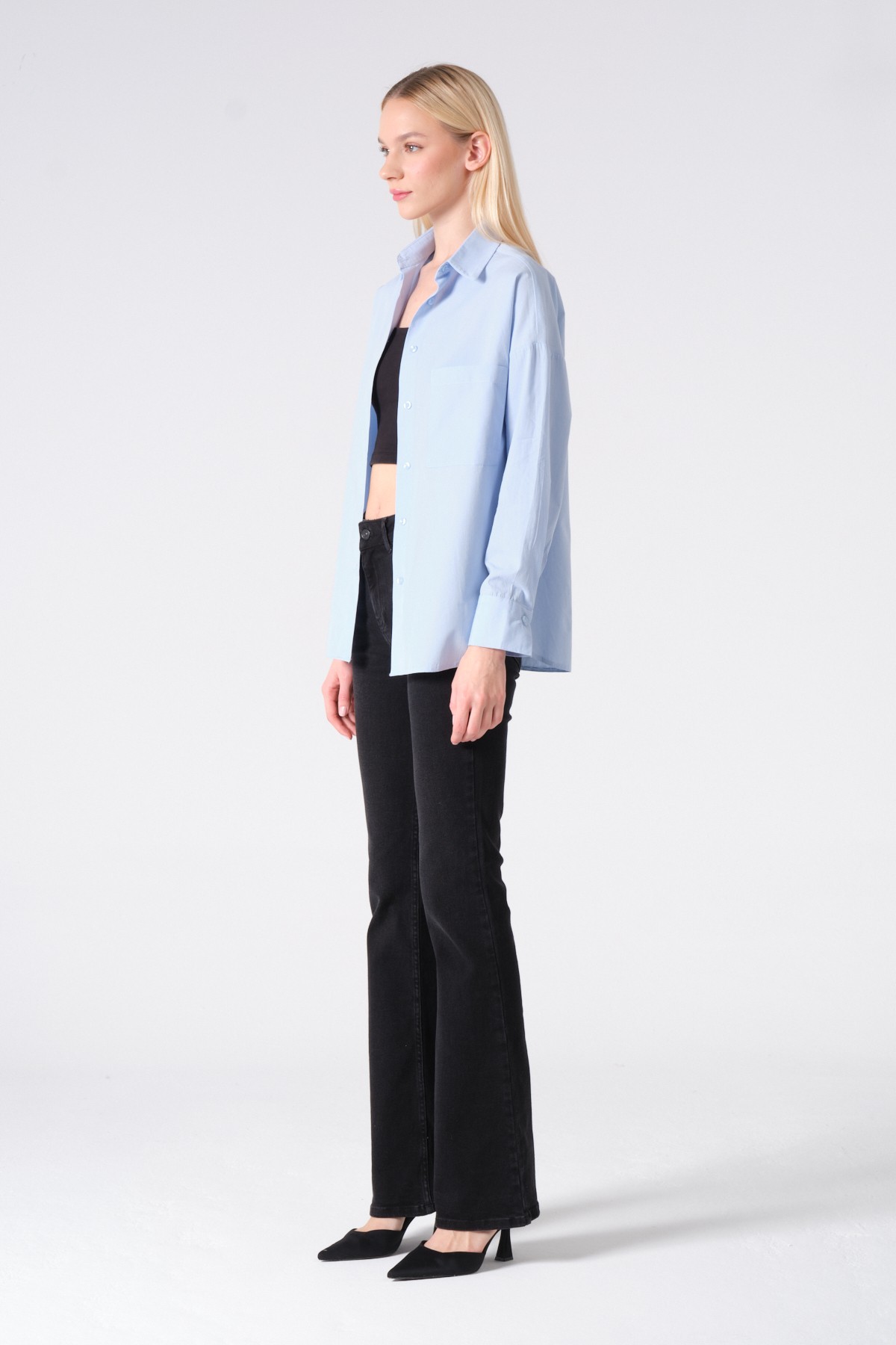 %100 pamuk poplin oversize gömlek