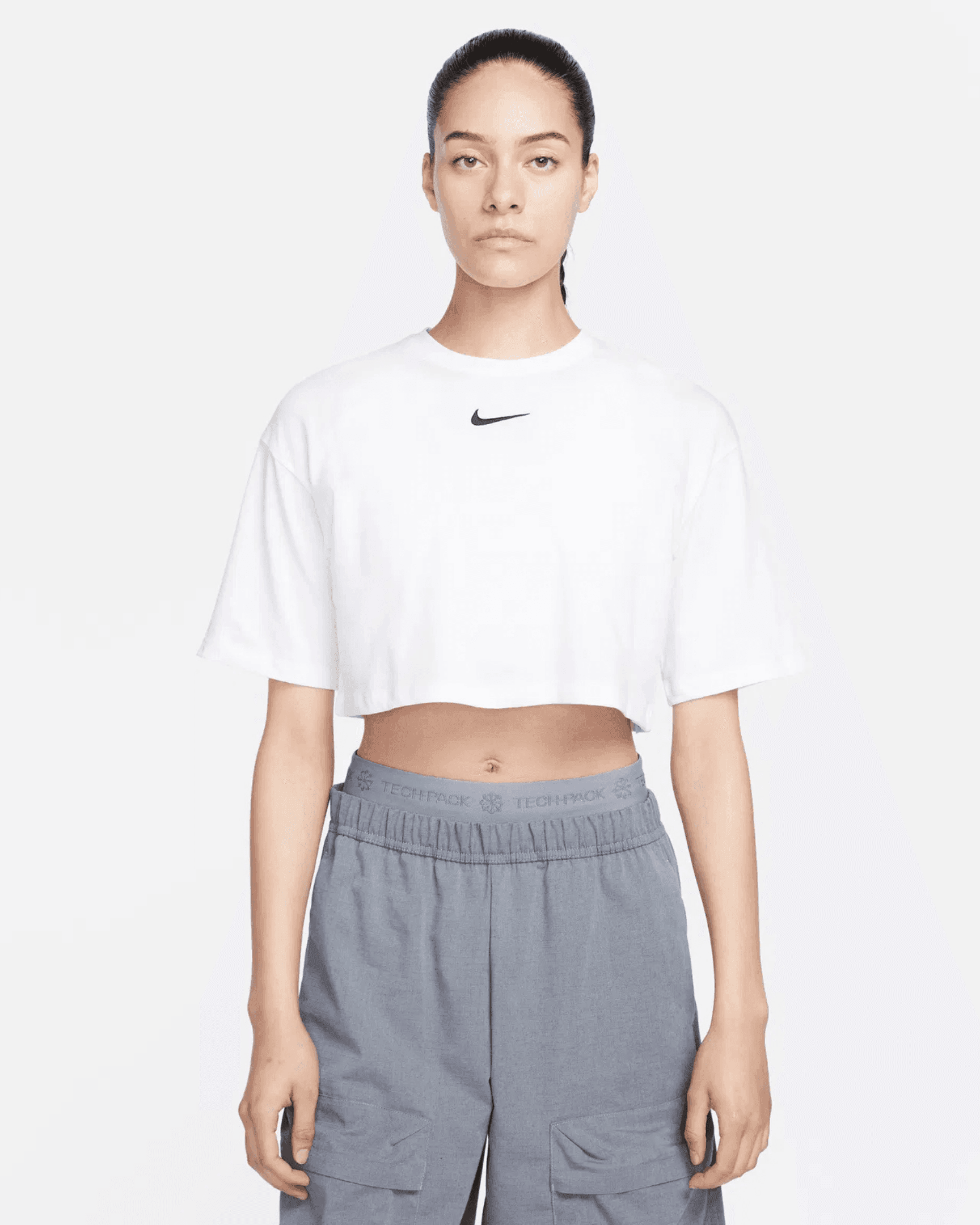Trend Cropped Tişört - Beyaz