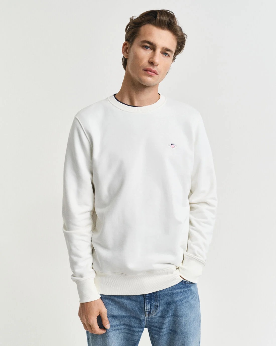 Classic Fit Organik Pamuk Sweat - Beyaz