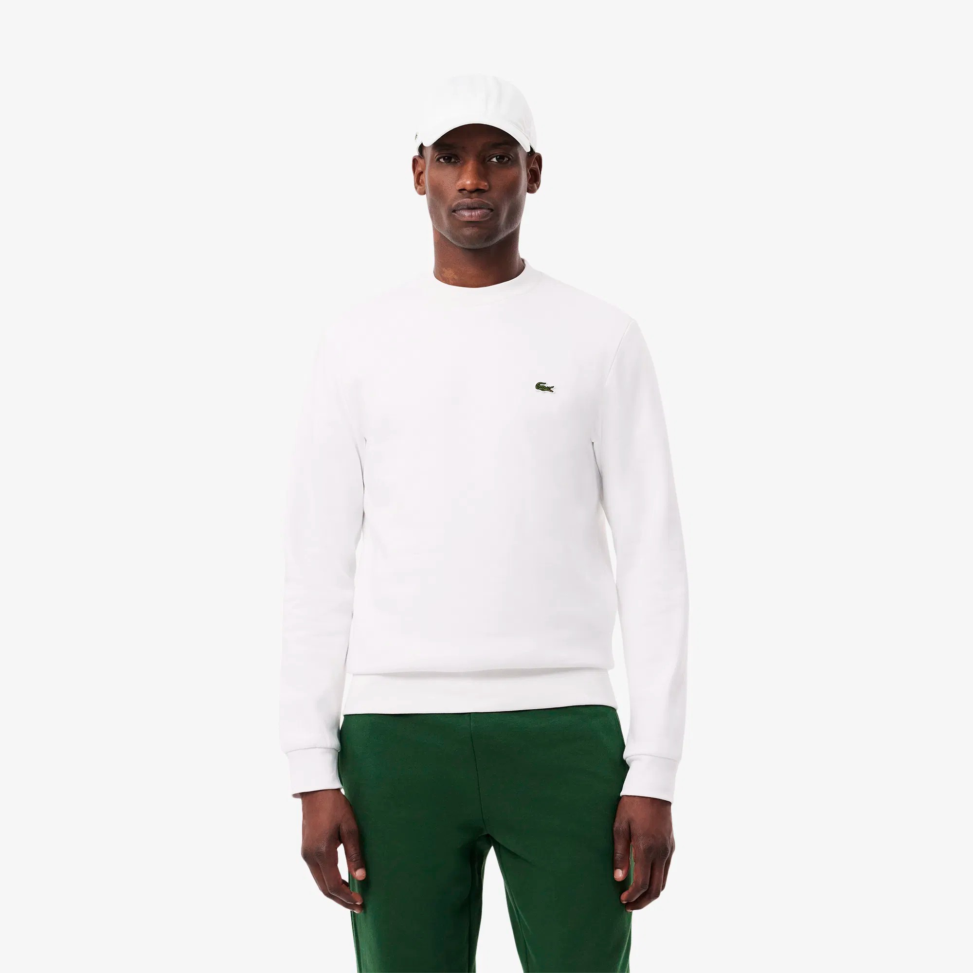 Classic Fit Bisiklet Yaka Organik Pamuk Sweatshirt - Beyaz