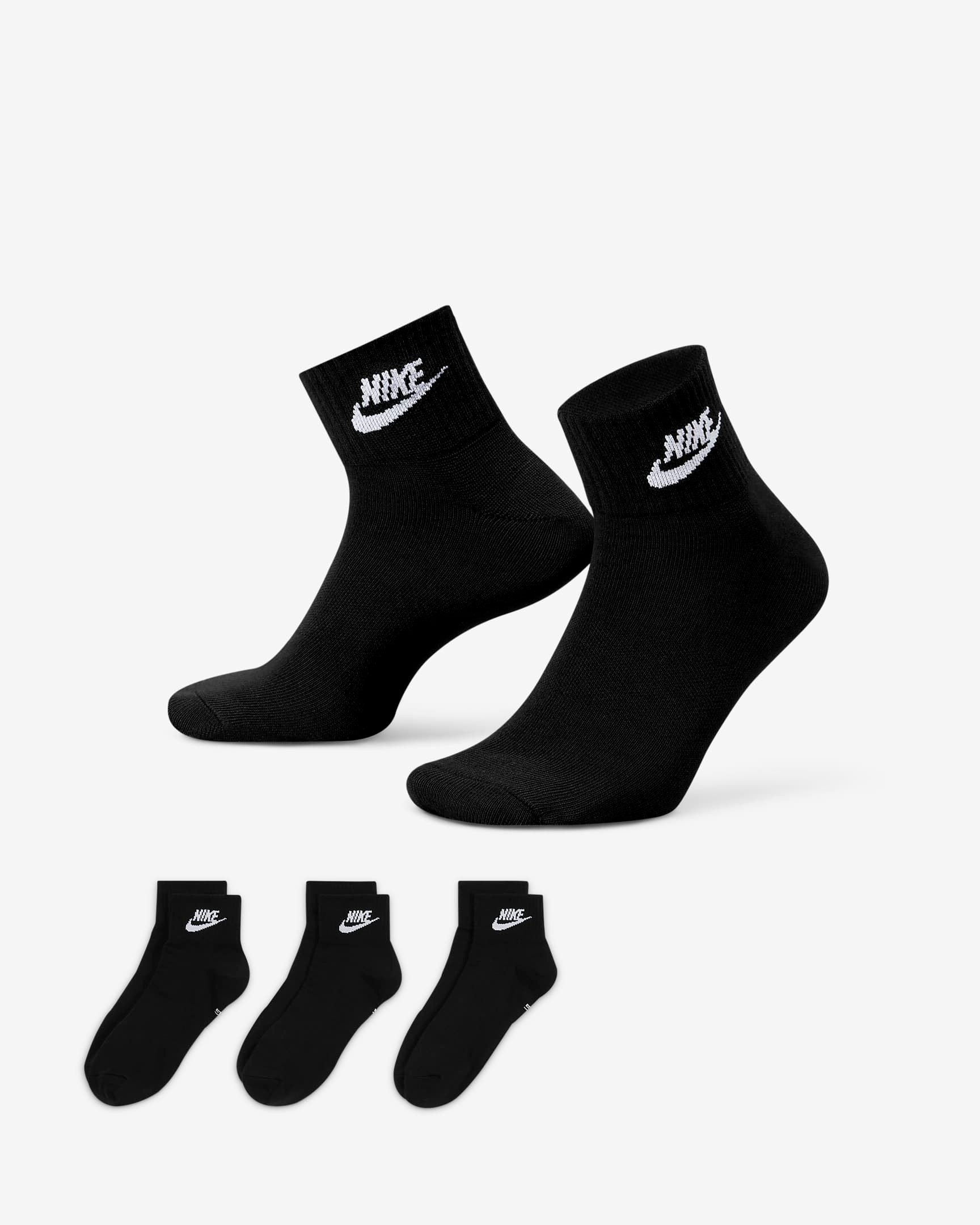 Sportswear Everyday Essential Bilek Çorapları (3 Çift) - Siyah