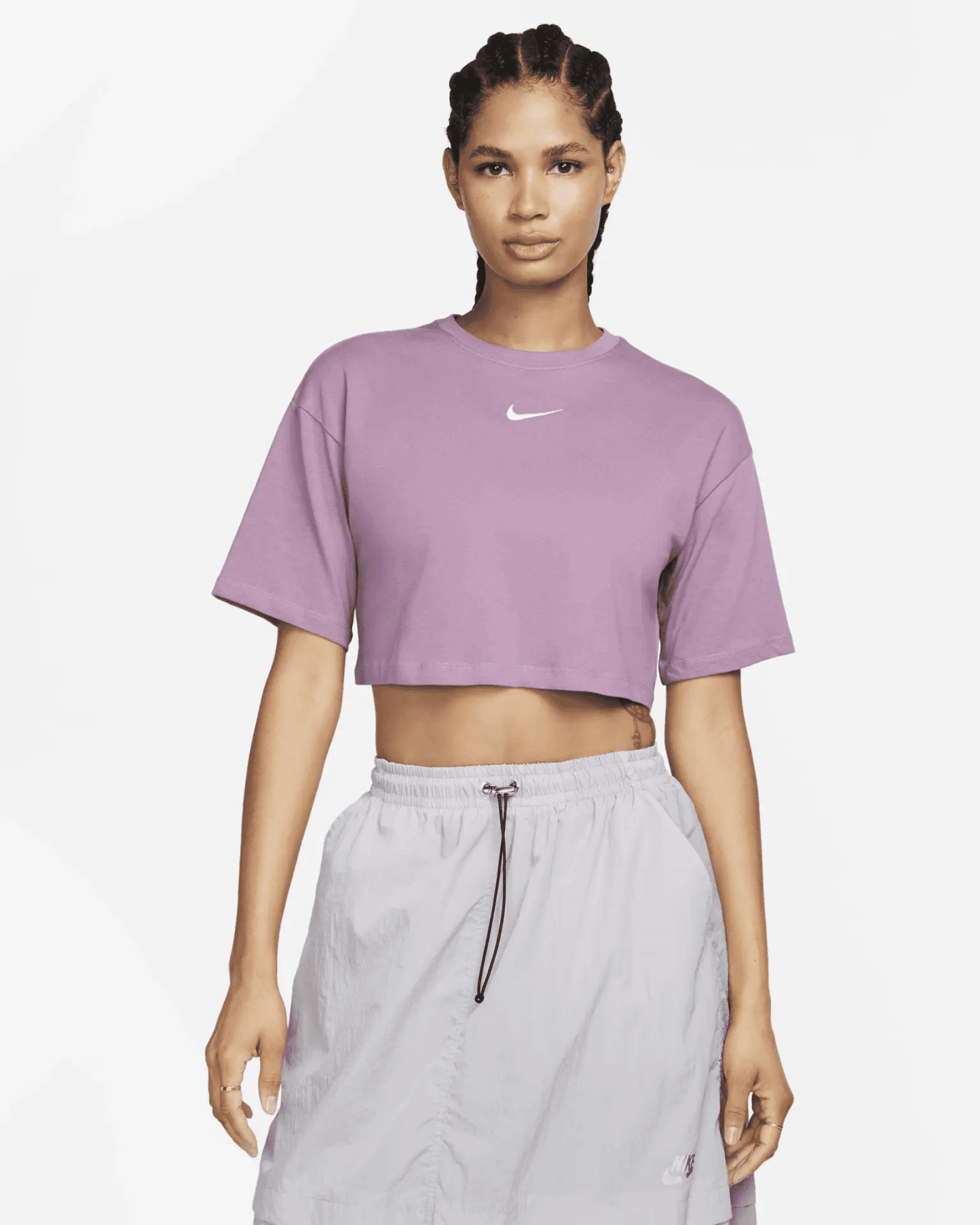 Trend Cropped Tişört - Mor