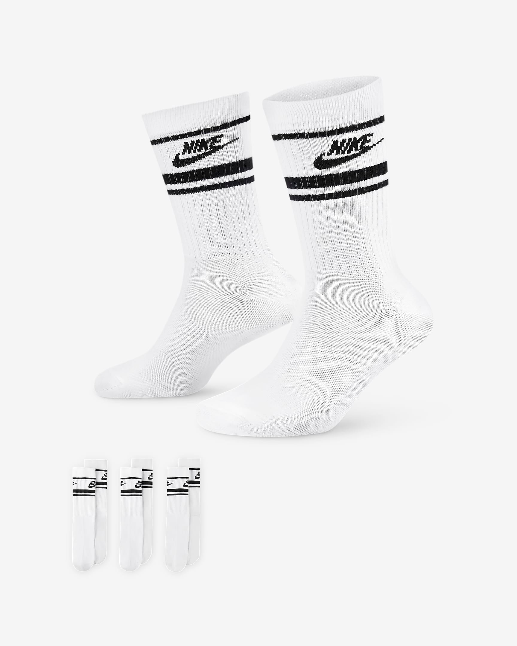 Sportswear Dri-FIT Everyday Essential Crew Çoraplar (3 Çift) - Siyah