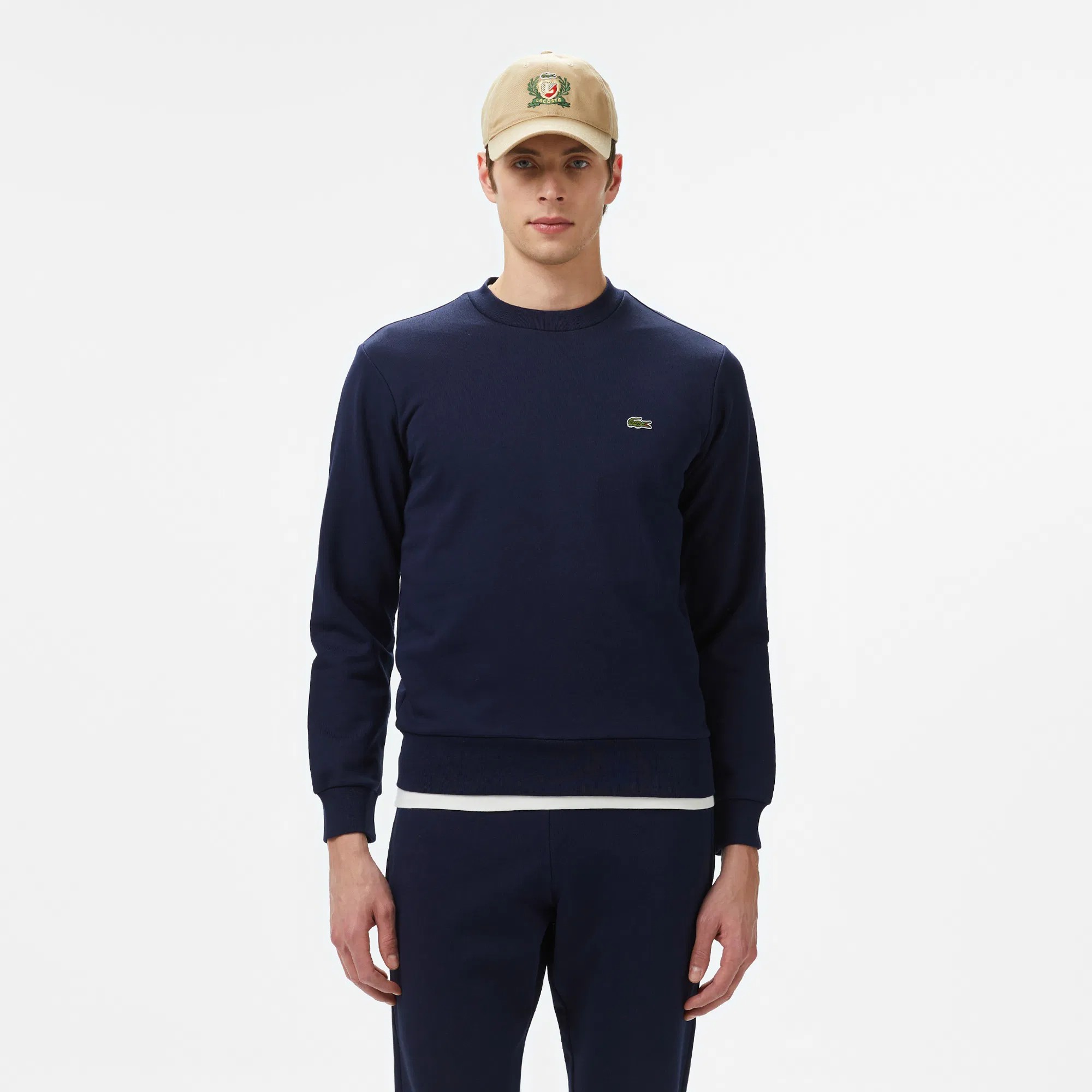 Classic Fit Bisiklet Yaka Organik Pamuk Sweatshirt - Lacivert