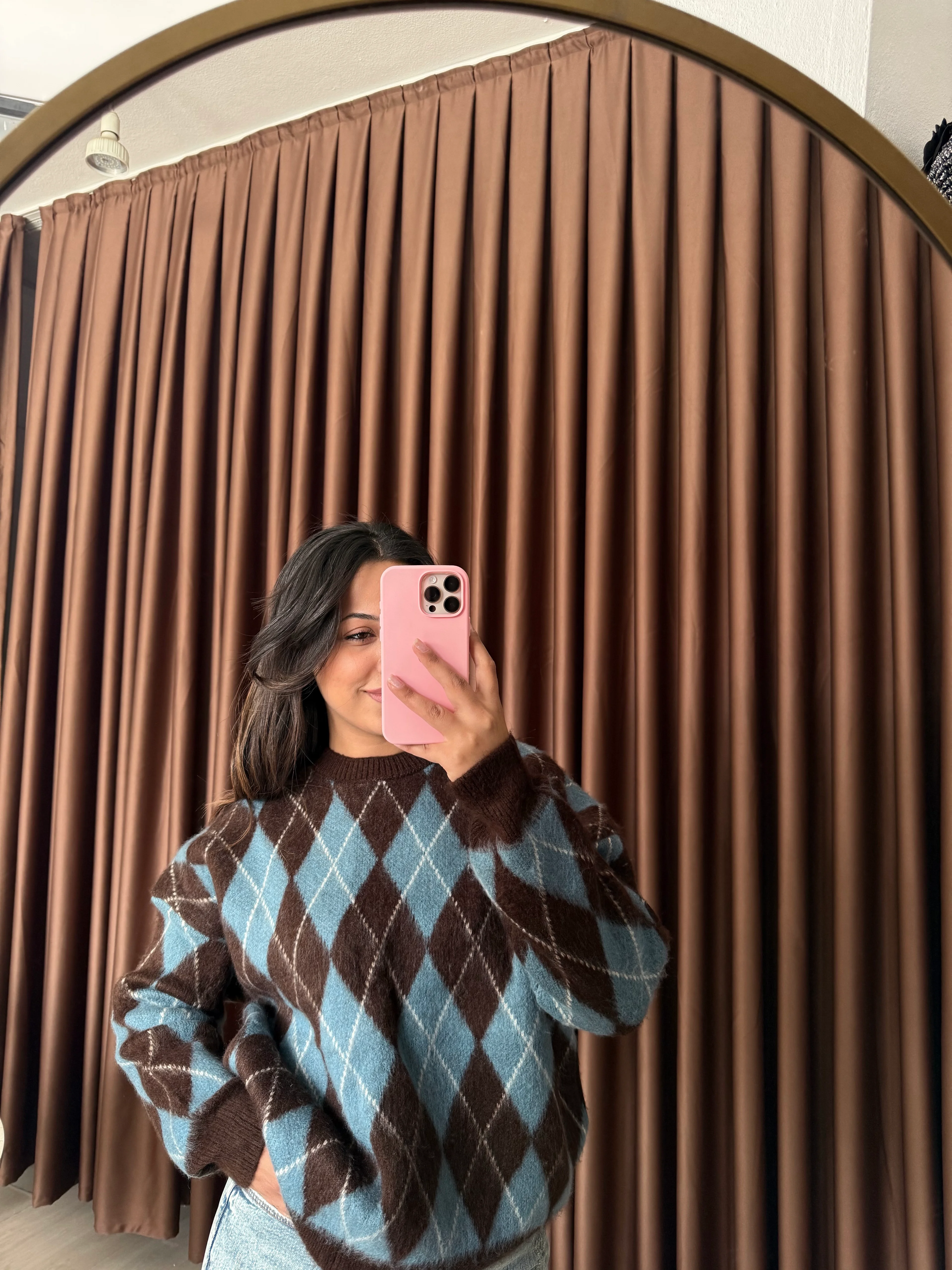 Baklava Desen Triko Kazak