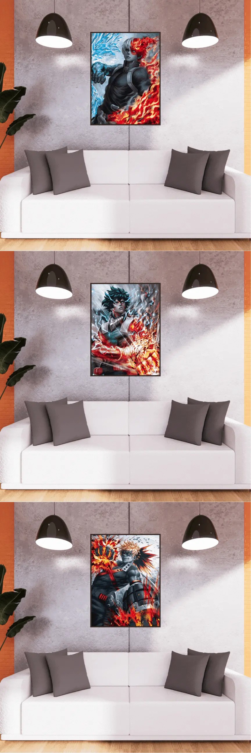 3D Triple Transition My Hero Academia Lenticular Poster