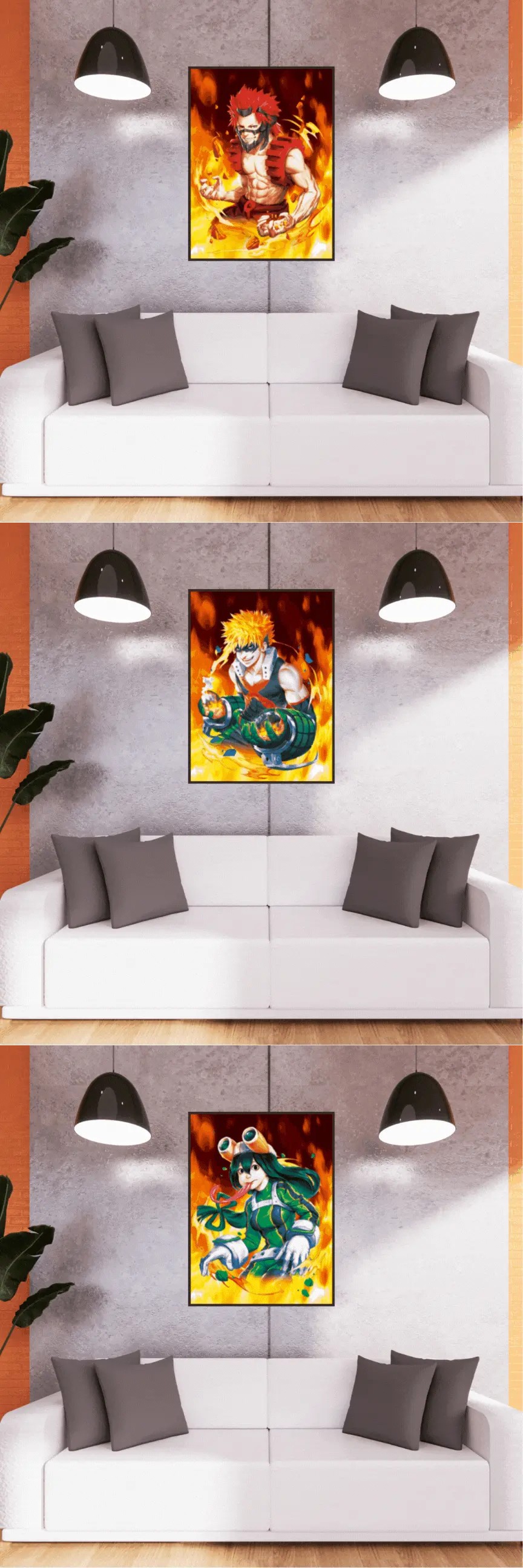 3D Triple Transition My Hero Academia Lenticular Poster