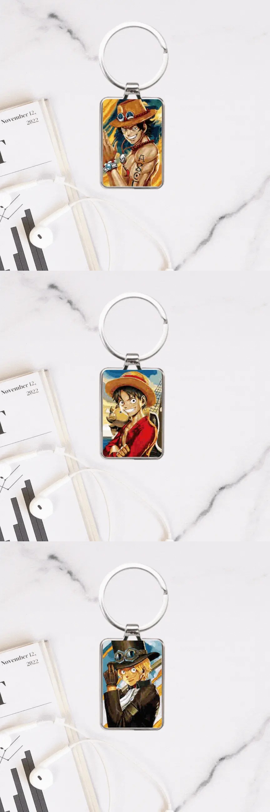 3D Triple Transition One Piece Keychain