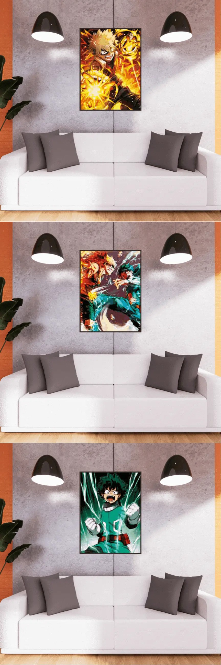 3D Triple Transition My Hero Academia Lenticular Poster