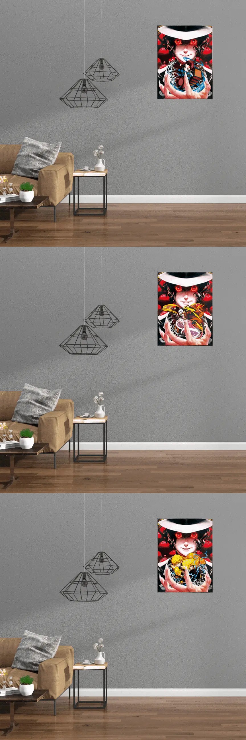 3D Triple Transition Demon Slayer Lenticular Poster