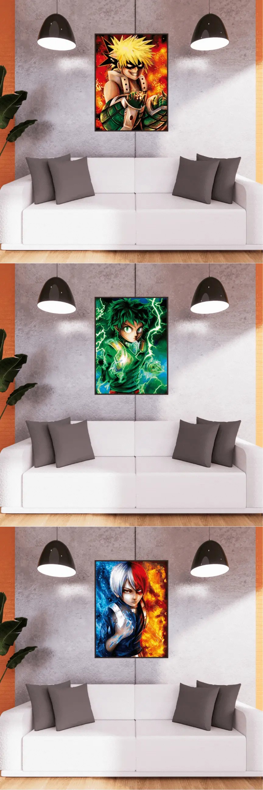 3D Triple Transition My Hero Academia Lenticular Poster