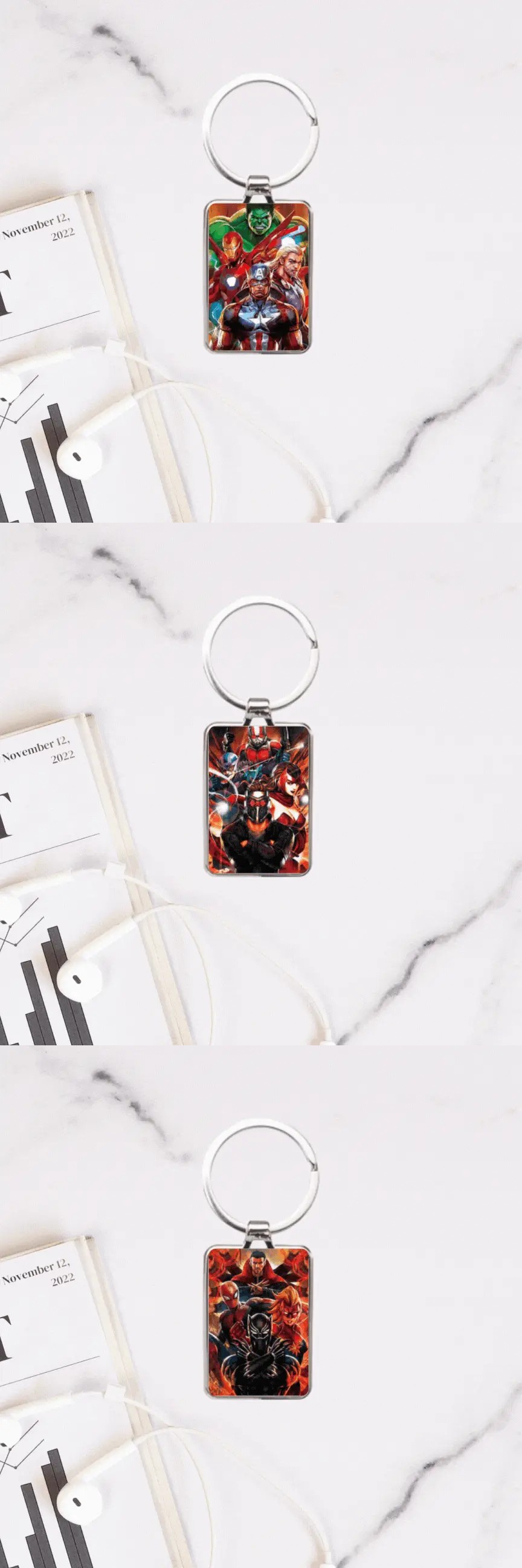 3D Triple Transition Avengers Keychain