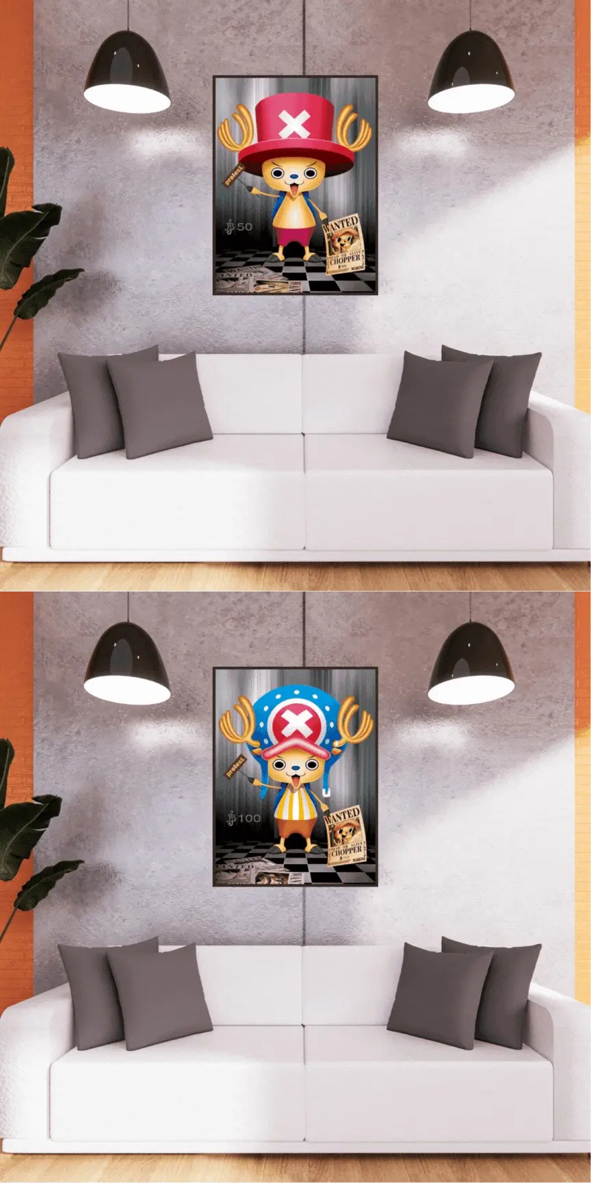 3D Triple Transition One Piece Chopper Lenticular Poster