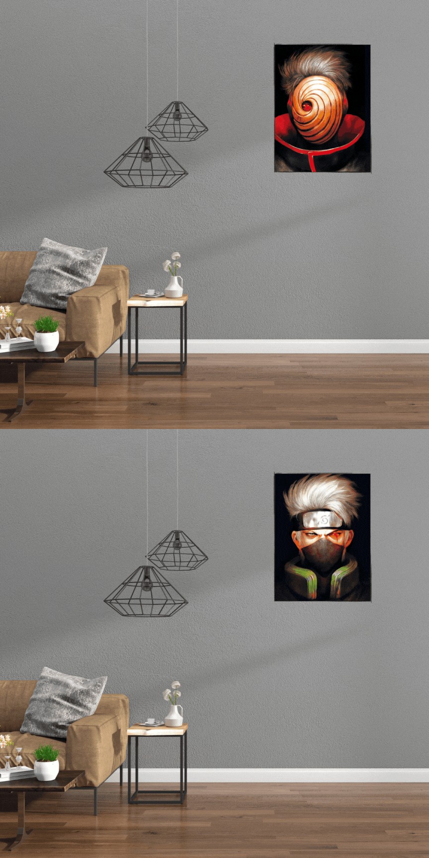 3D Triple Transition Obito I Kakashi Lenticular Poster